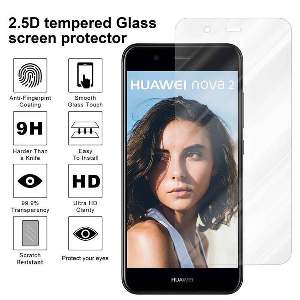 Cadorabo Folie für Huawei NOVA 2 in KRISTALL KLAR - Gehärtetes Display-Schutzglas (RETAIL PACKAGING)