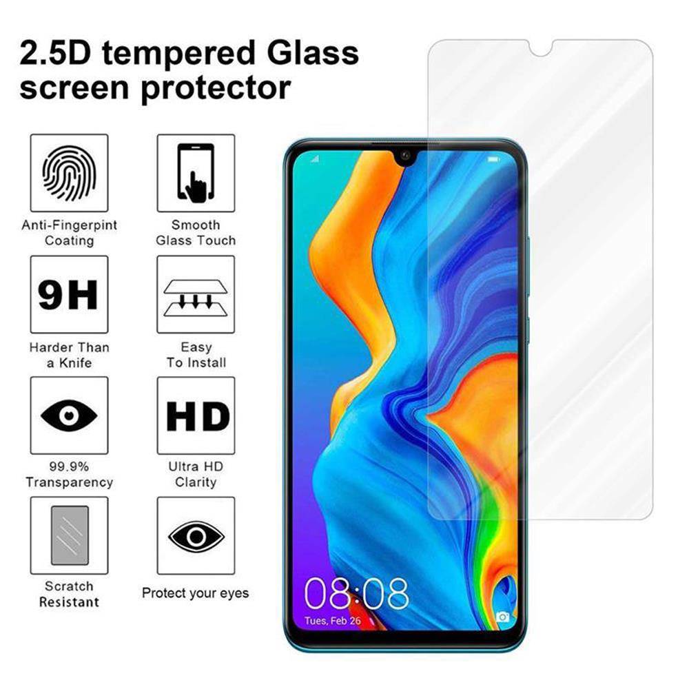 Cadorabo Folie für Huawei P30 LITE in KRISTALL KLAR - Gehärtetes Display-Schutzglas (RETAIL PACKAGING)