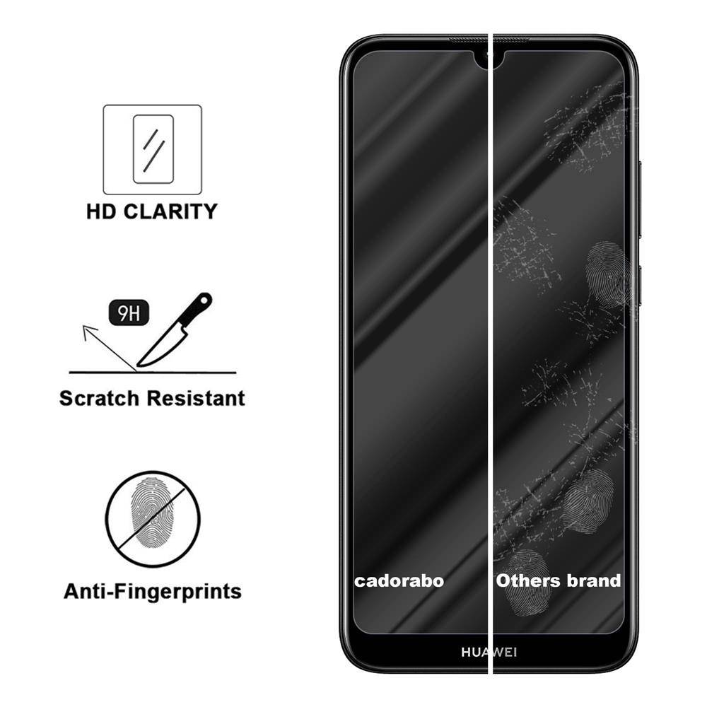 Cadorabo Folie für Huawei Y6 2019 in KRISTALL KLAR - Gehärtetes Display-Schutzglas (RETAIL PACKAGING)