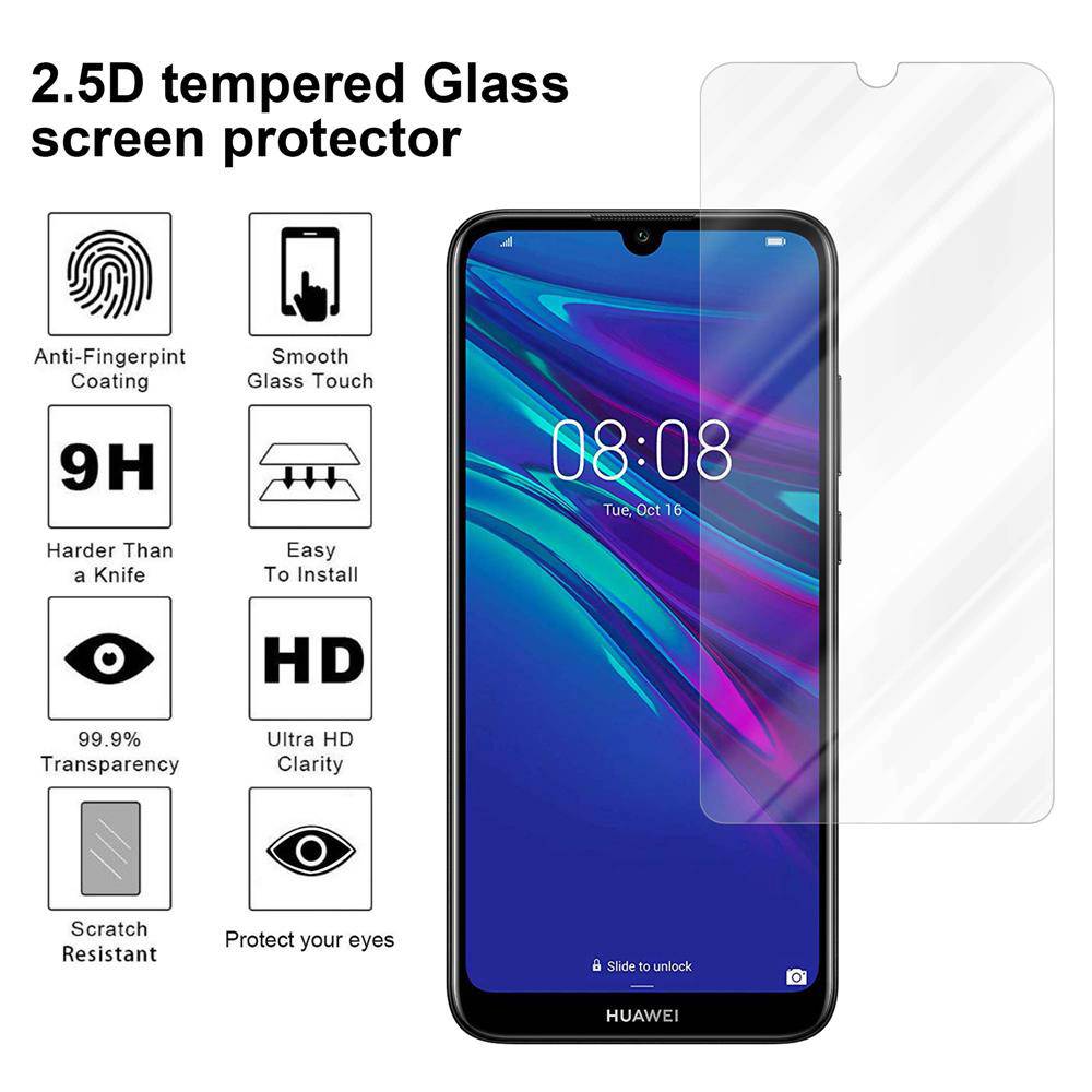 Cadorabo Folie für Huawei Y6 2019 in KRISTALL KLAR - Gehärtetes Display-Schutzglas (RETAIL PACKAGING)