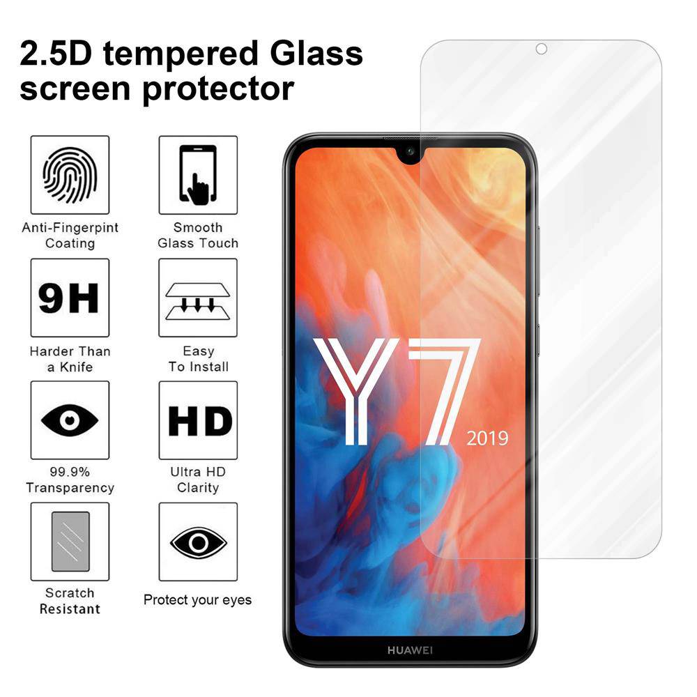 Cadorabo Folie für Huawei Y7 2019 / Y7 PRIME 2019 in KRISTALL KLAR - Gehärtetes Display-Schutzglas (RETAIL PACKAGING)