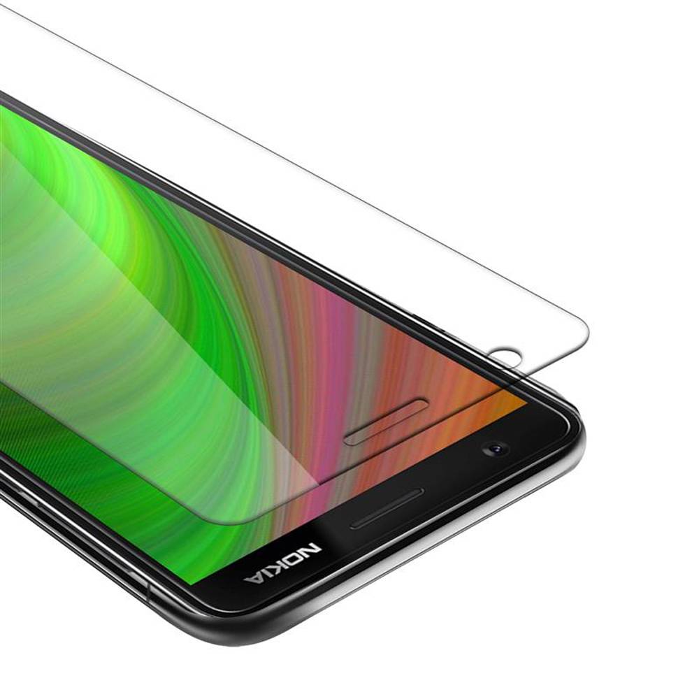 Cadorabo Folie für Nokia 3,1 in KRISTALL KLAR - Gehärtetes Display-Schutzglas (RETAIL PACKAGING)