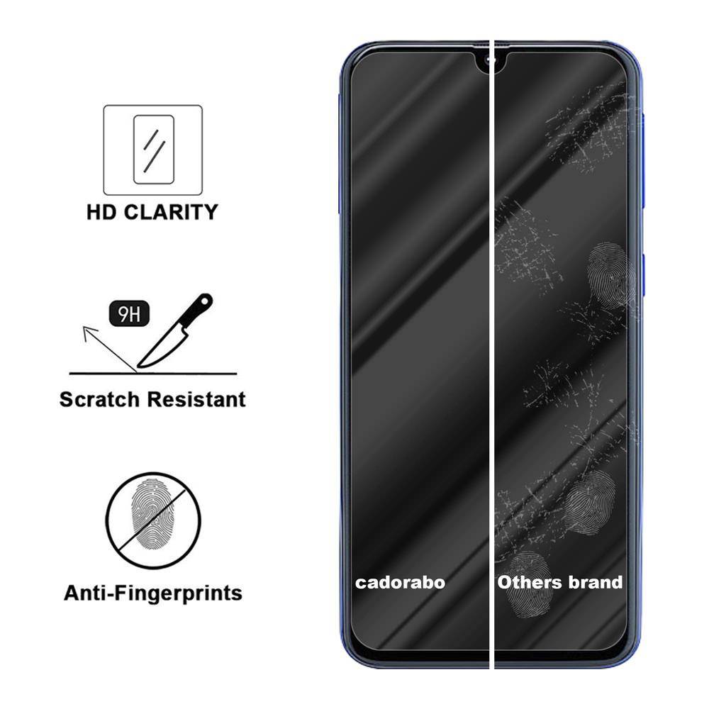 Cadorabo Folie für Samsung Galaxy A10e / A20e in KRISTALL KLAR - Gehärtetes Display-Schutzglas (RETAIL PACKAGING)