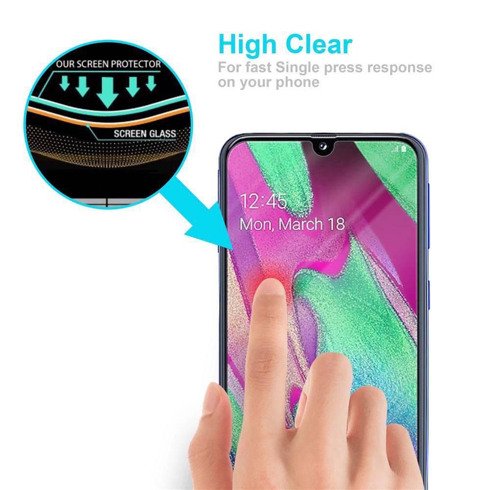 Cadorabo Folie für Samsung Galaxy A10e / A20e in KRISTALL KLAR - Gehärtetes Display-Schutzglas (RETAIL PACKAGING)