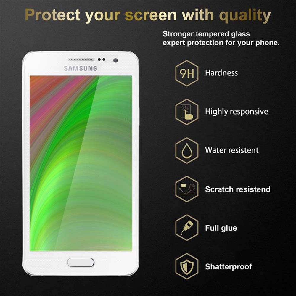 Cadorabo Folie für Samsung Galaxy A3 2015 in KRISTALL KLAR - Gehärtetes Display-Schutzglas (RETAIL PACKAGING)