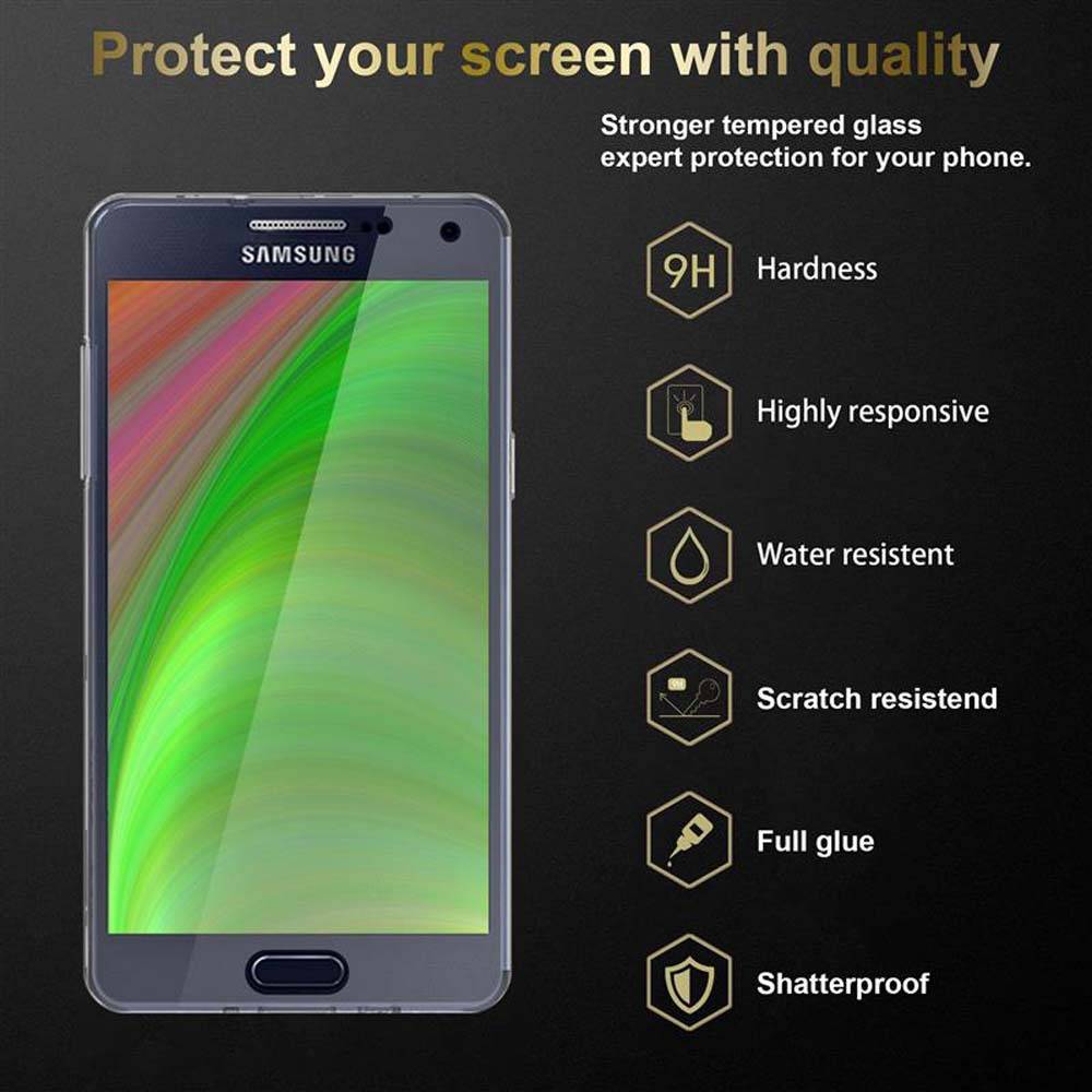Cadorabo Folie für Samsung Galaxy A5 2015 in KRISTALL KLAR - Gehärtetes Display-Schutzglas (RETAIL PACKAGING)