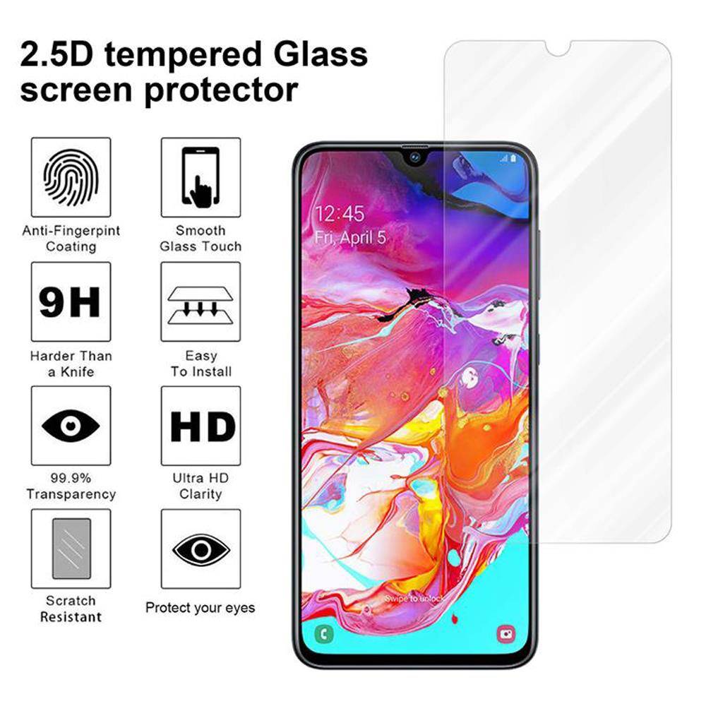 Cadorabo Folie für Samsung Galaxy A70 / A70s in KRISTALL KLAR - Gehärtetes Display-Schutzglas (RETAIL PACKAGING)