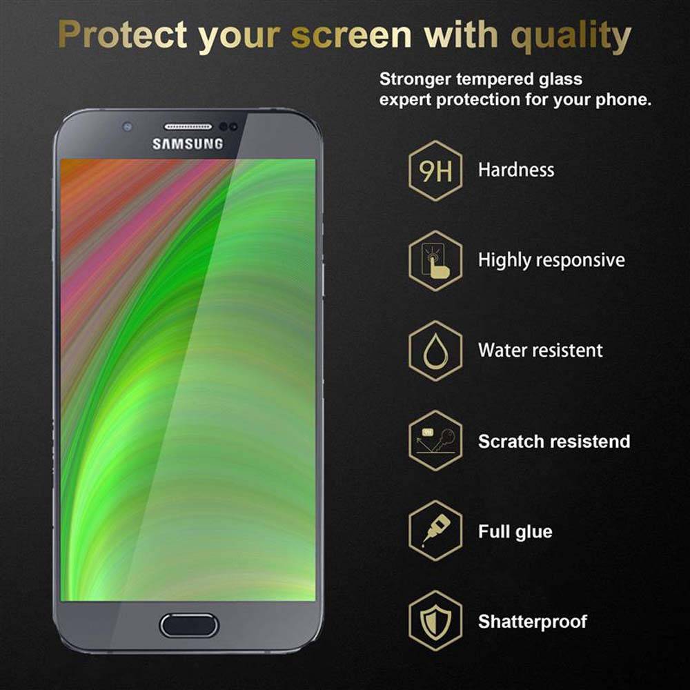 Cadorabo Folie für Samsung Galaxy A8 2015 in KRISTALL KLAR - Gehärtetes Display-Schutzglas (RETAIL PACKAGING)