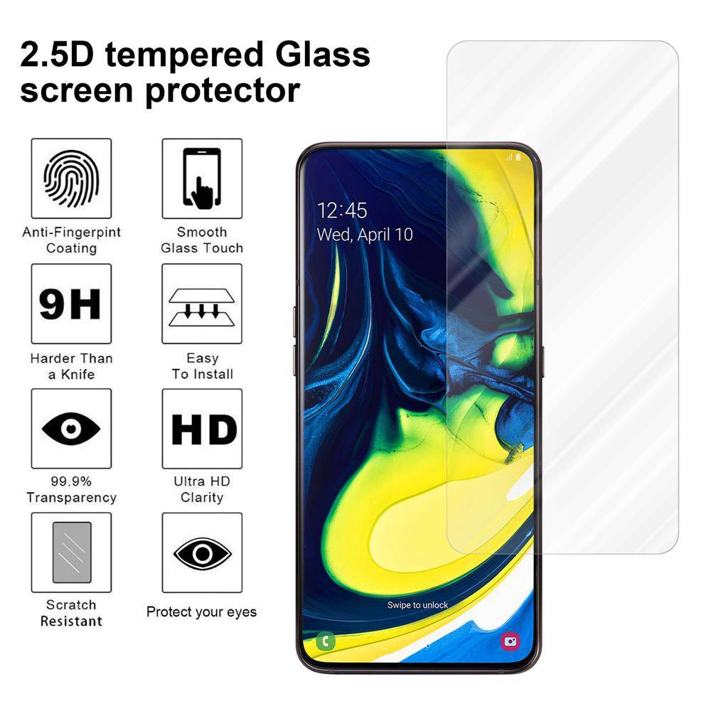 Cadorabo Folie für Samsung Galaxy A80 / A90 4G in KRISTALL KLAR - Gehärtetes Display-Schutzglas (RETAIL PACKAGING)