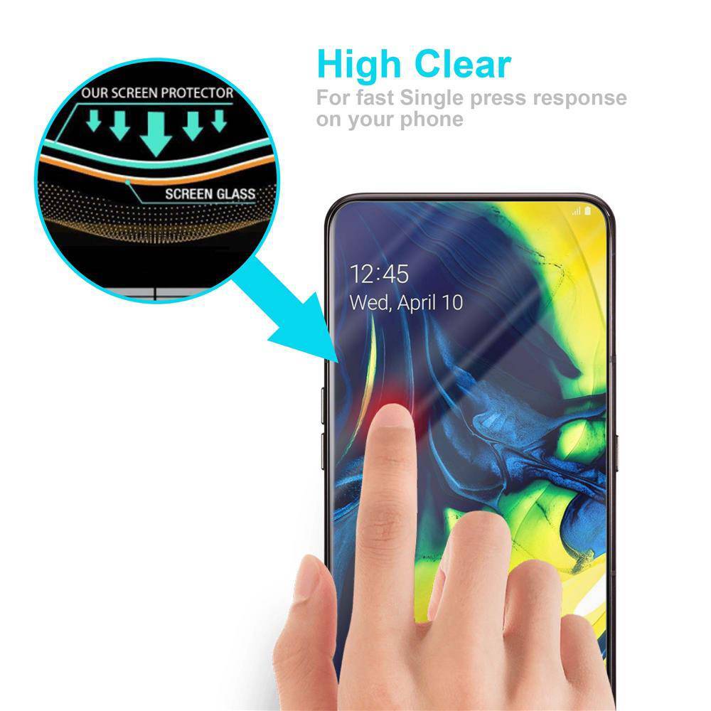Cadorabo Folie für Samsung Galaxy A80 / A90 4G in KRISTALL KLAR - Gehärtetes Display-Schutzglas (RETAIL PACKAGING)