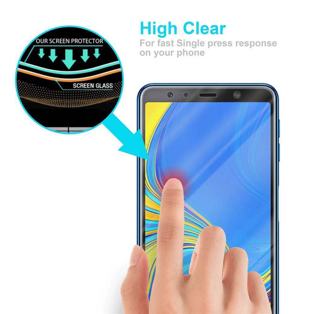 Cadorabo Folie für Samsung Galaxy A9 2018 in KRISTALL KLAR - Gehärtetes Display-Schutzglas (RETAIL PACKAGING)
