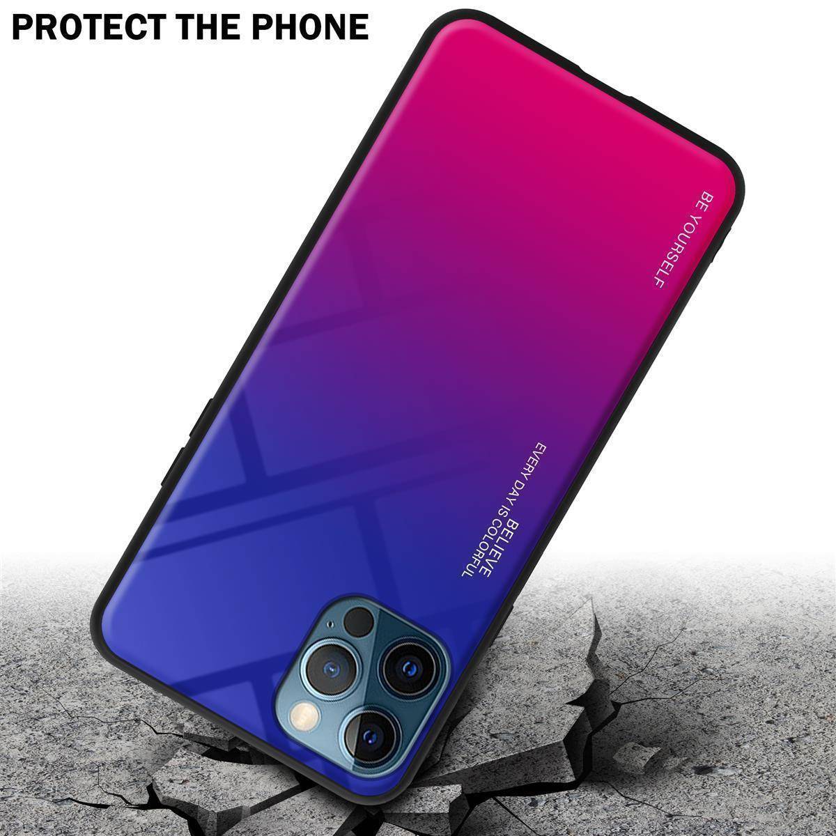 Cadorabo Hülle für Apple iPhone 13 Schutz Hülle in Schwarz Handyhülle TPU Etui Cover Case Tempered Glas