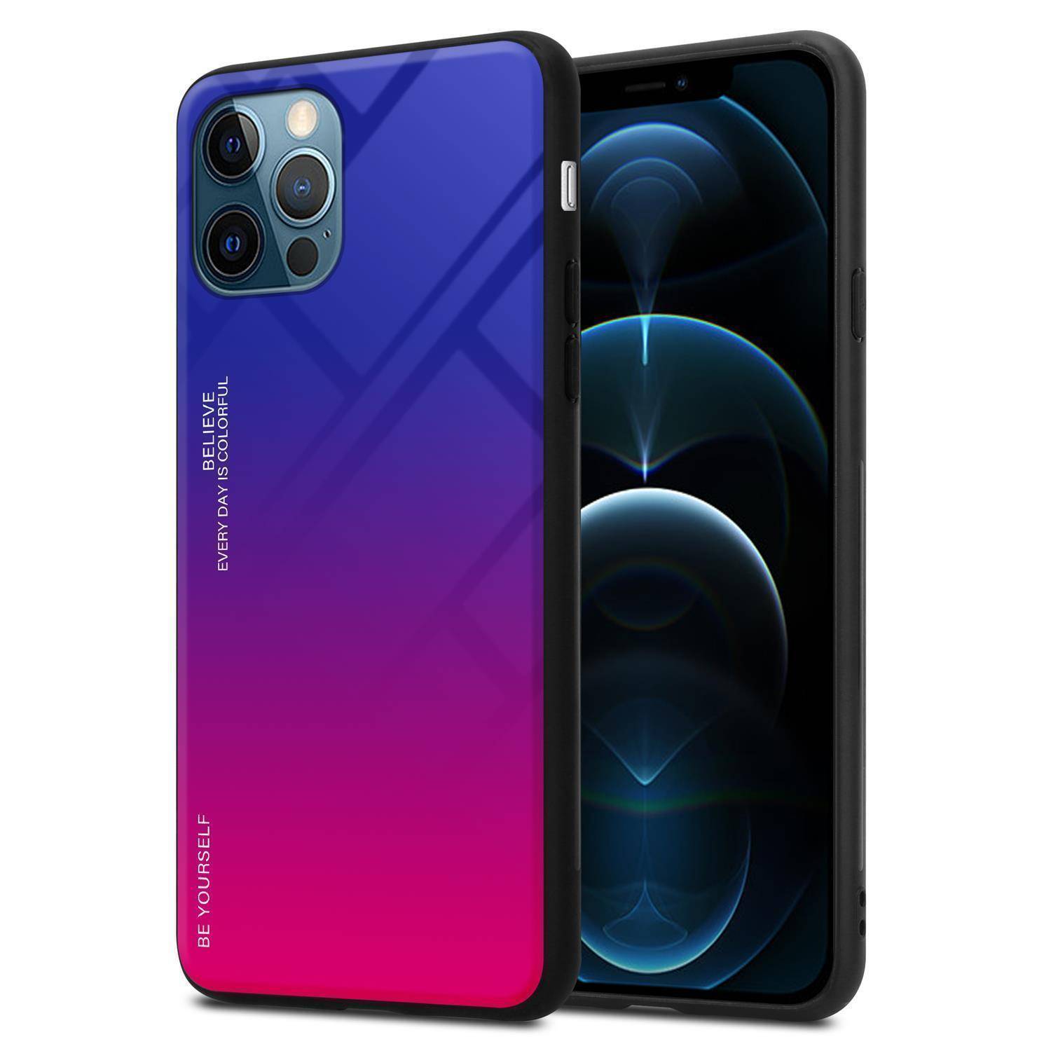 Cadorabo Hülle für Apple iPhone 13 PRO Schutz Hülle in Schwarz Handyhülle TPU Etui Cover Case Tempered Glas