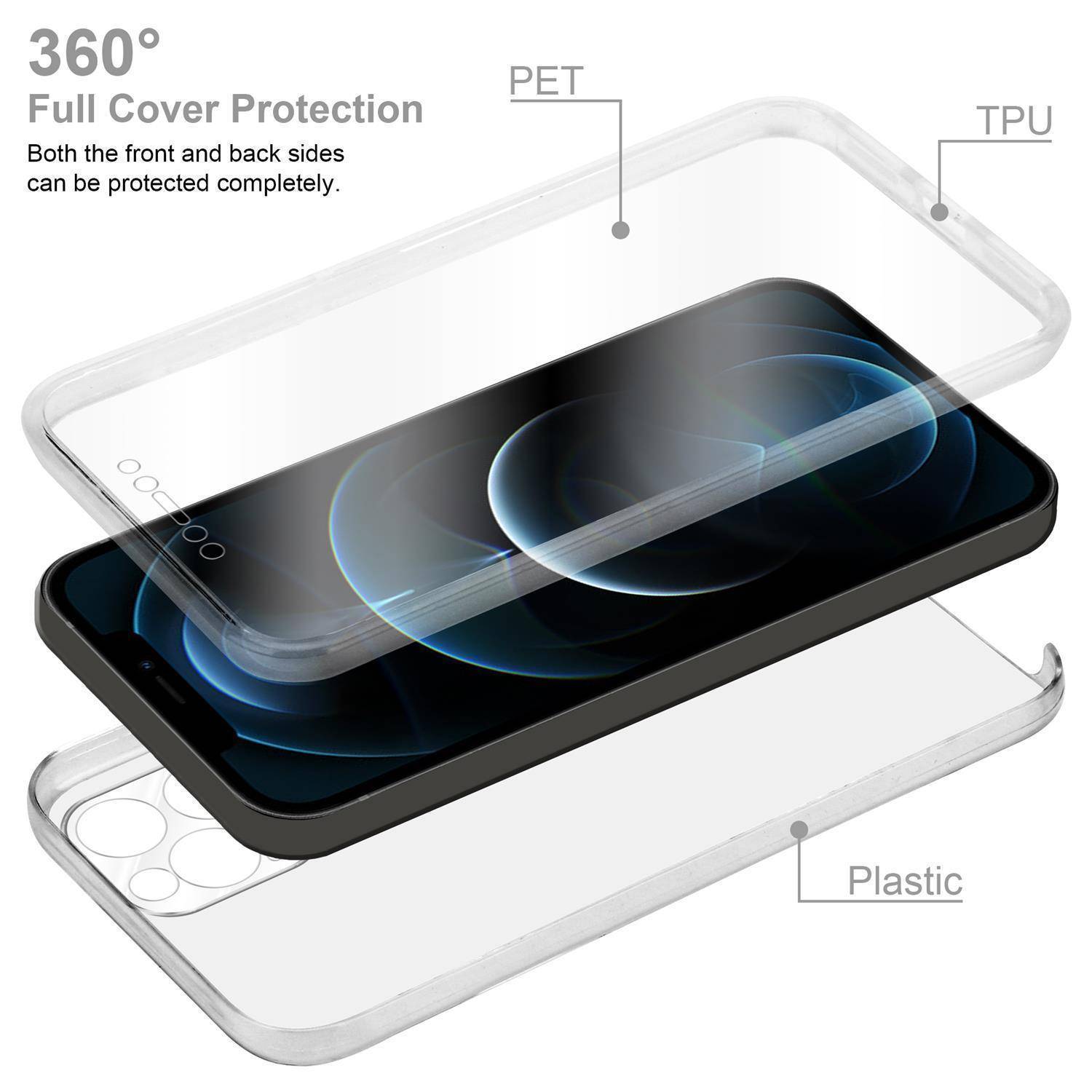 Cadorabo Schutzhülle für Apple iPhone 13 PRO Hülle in Transparent 360° Etui Full Body Handyhülle Cover Case