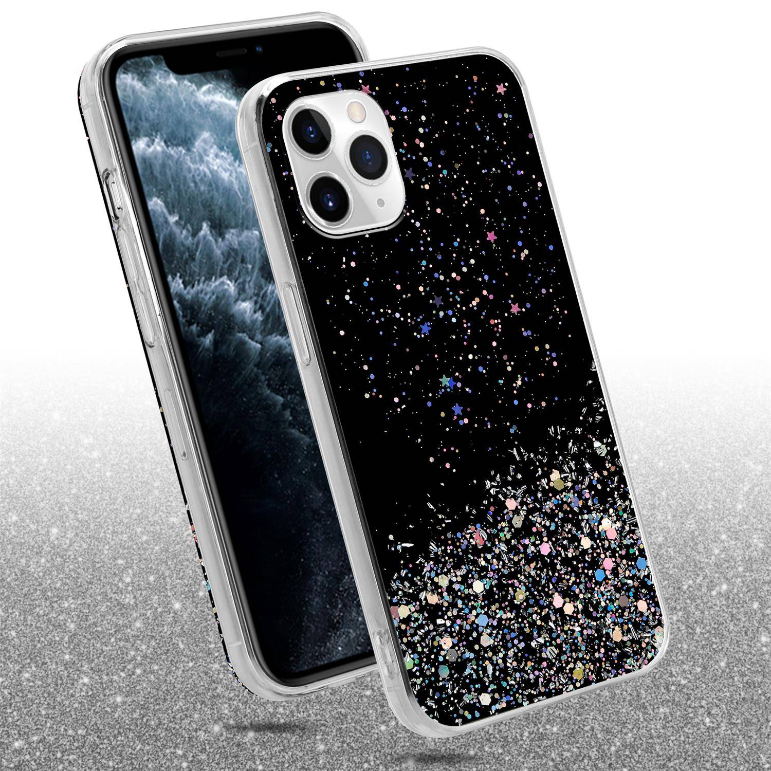 Cadorabo Hülle für Apple iPhone 11 Schutz Hülle in Schwarz Handyhülle TPU Etui Glitter Cover Case Glitzer