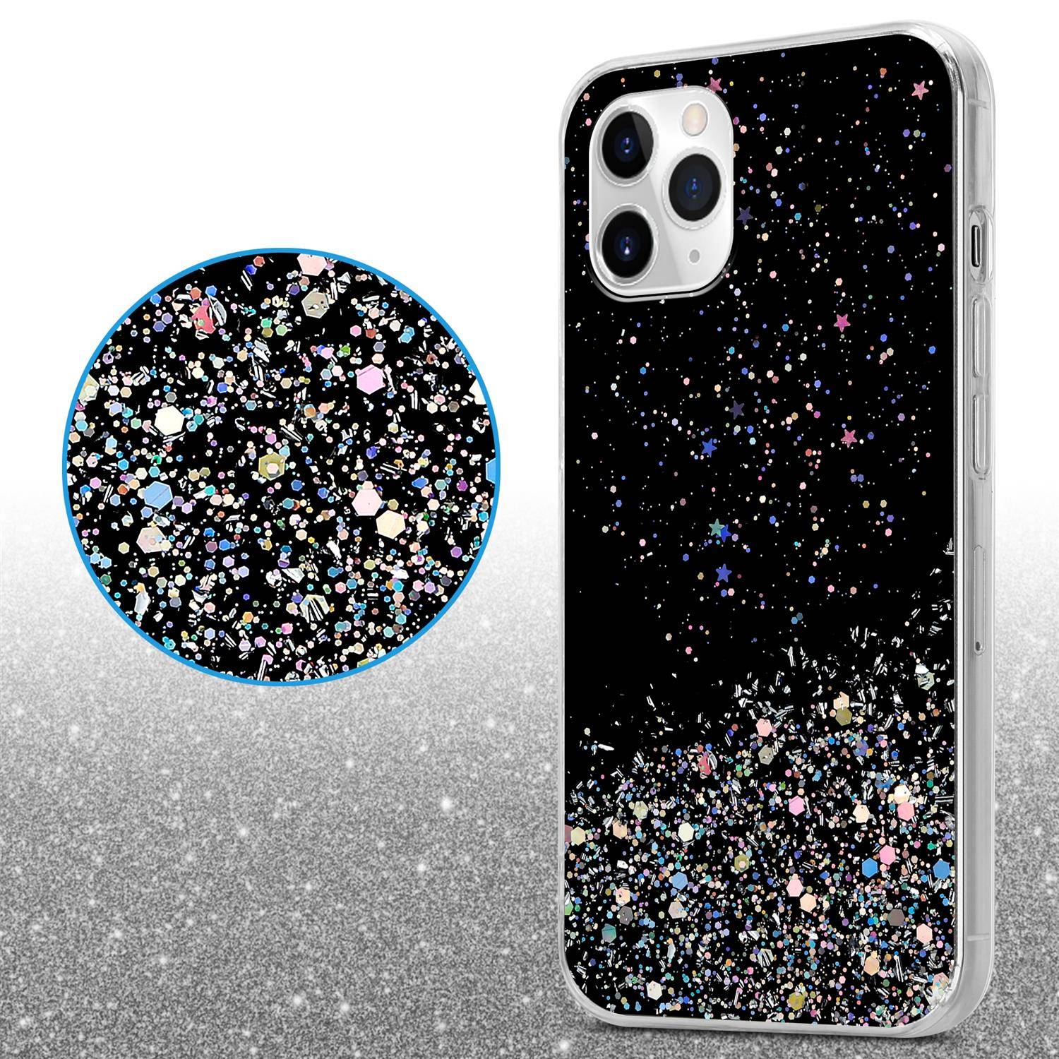 Cadorabo Hülle für Apple iPhone 11 Schutz Hülle in Schwarz Handyhülle TPU Etui Glitter Cover Case Glitzer