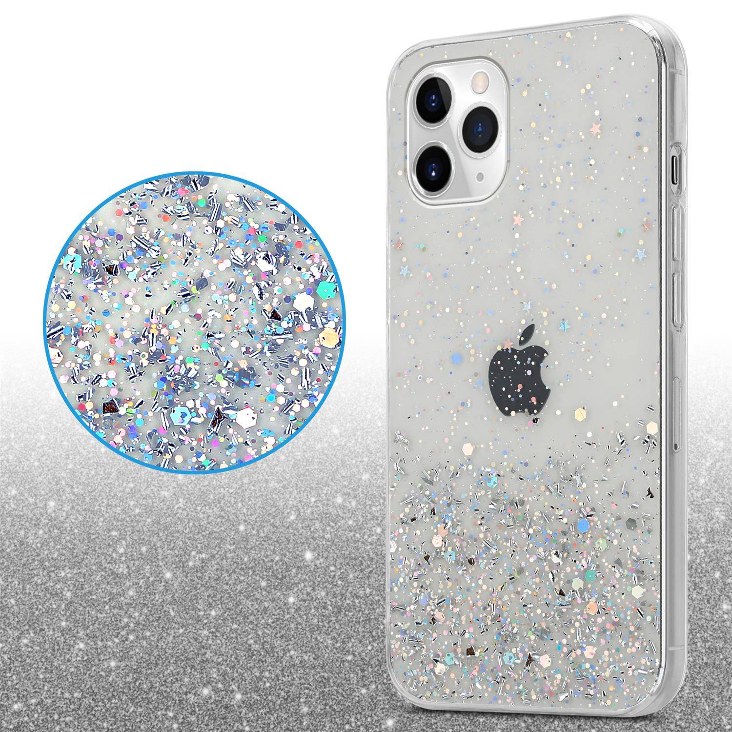 Cadorabo Hülle für Apple iPhone 11 Schutz Hülle in Transparent Handyhülle TPU Etui Glitter Cover Case Glitzer