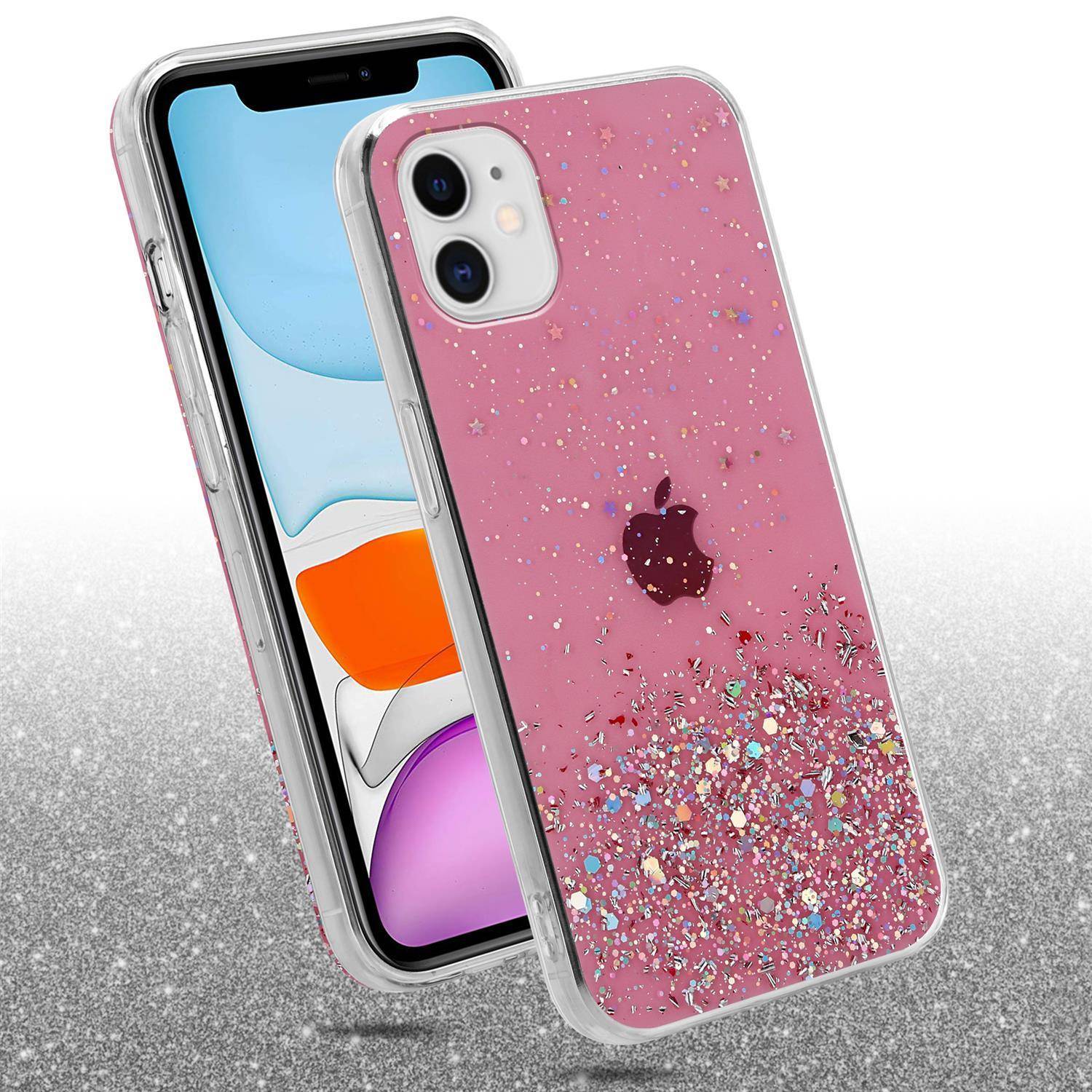 Cadorabo Hülle für Apple iPhone 11 PRO Schutz Hülle in Rosa Handyhülle TPU Etui Glitter Cover Case Glitzer