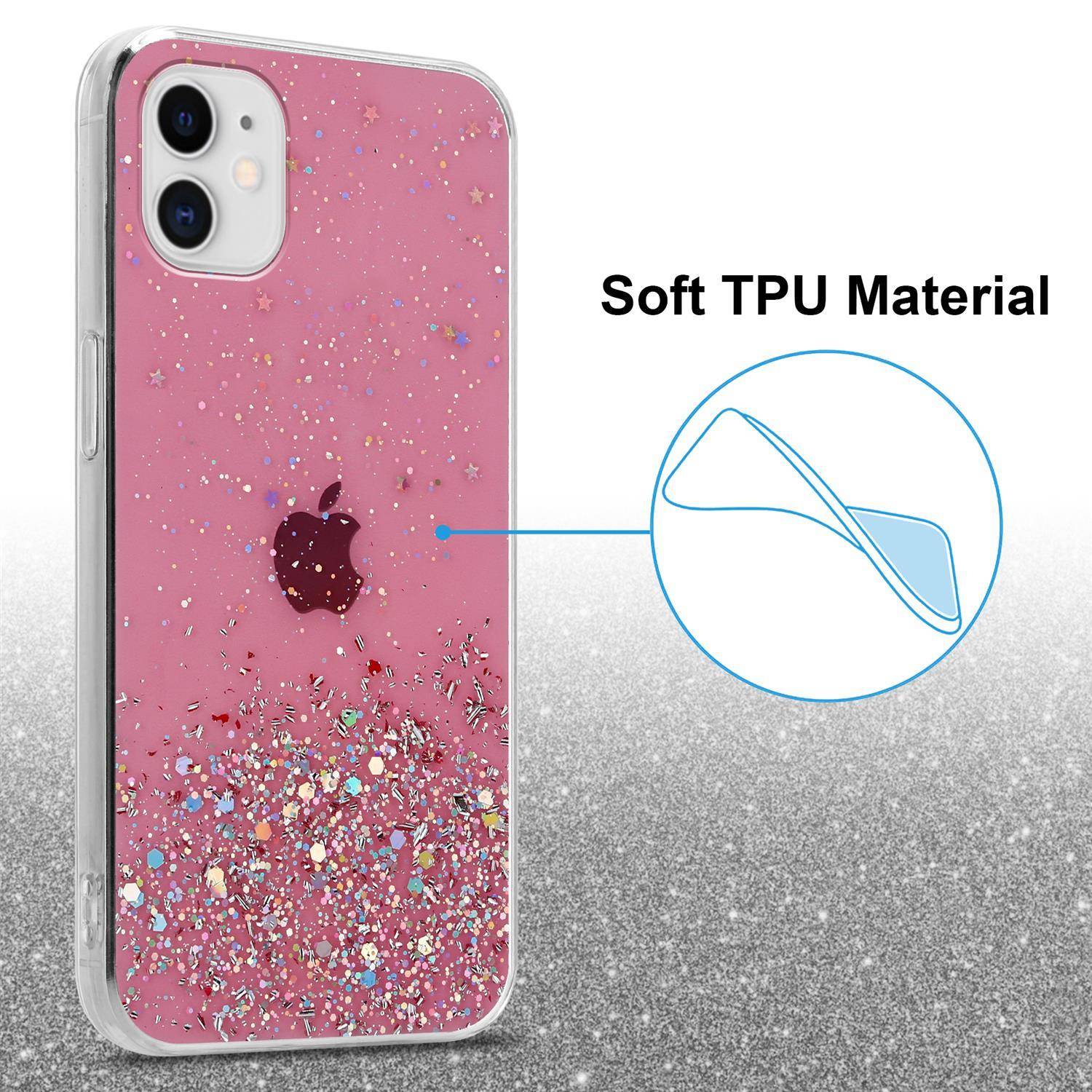 Cadorabo Hülle für Apple iPhone 11 PRO Schutz Hülle in Rosa Handyhülle TPU Etui Glitter Cover Case Glitzer
