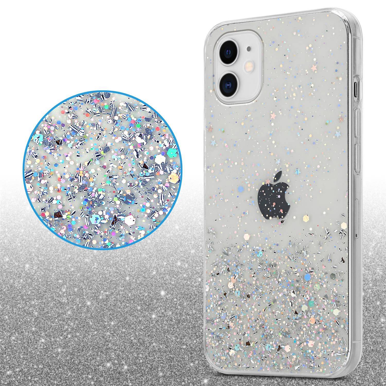 Cadorabo Hülle für Apple iPhone 11 PRO MAX Schutz Hülle in Transparent Handyhülle TPU Etui Glitter Cover Case Glitzer