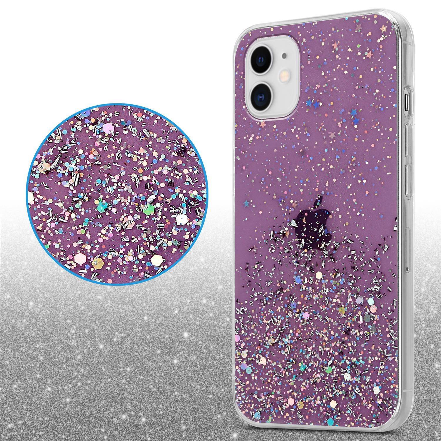 Cadorabo Hülle für Apple iPhone 11 PRO MAX Schutz Hülle in Lila Handyhülle TPU Etui Glitter Cover Case Glitzer
