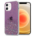 Cadorabo Hülle für Apple iPhone 12 MINI Schutz Hülle in Lila Handyhülle TPU Etui Glitter Cover Case Glitzer