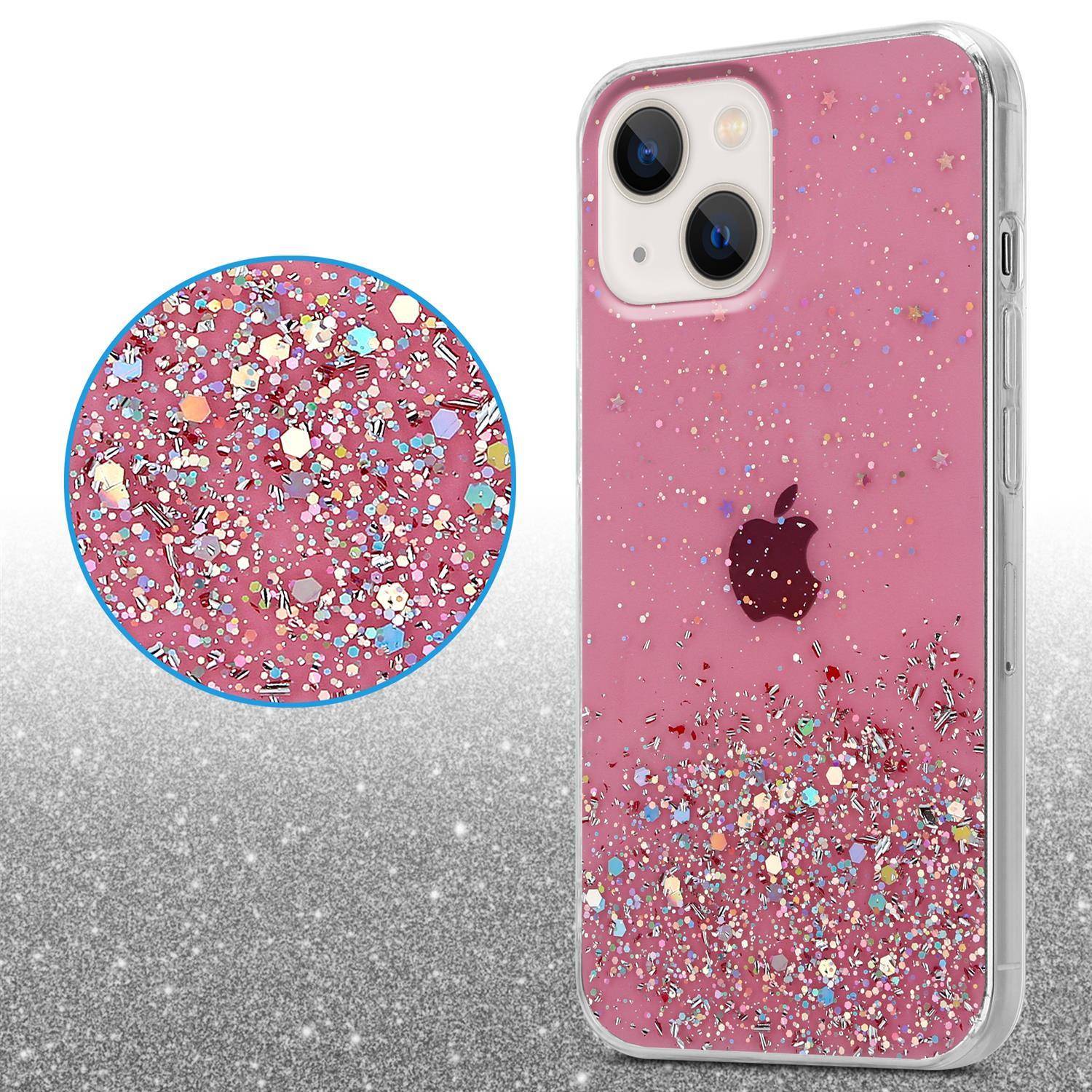Cadorabo Hülle für Apple iPhone 13 Schutz Hülle in Rosa Handyhülle TPU Etui Glitter Cover Case Glitzer