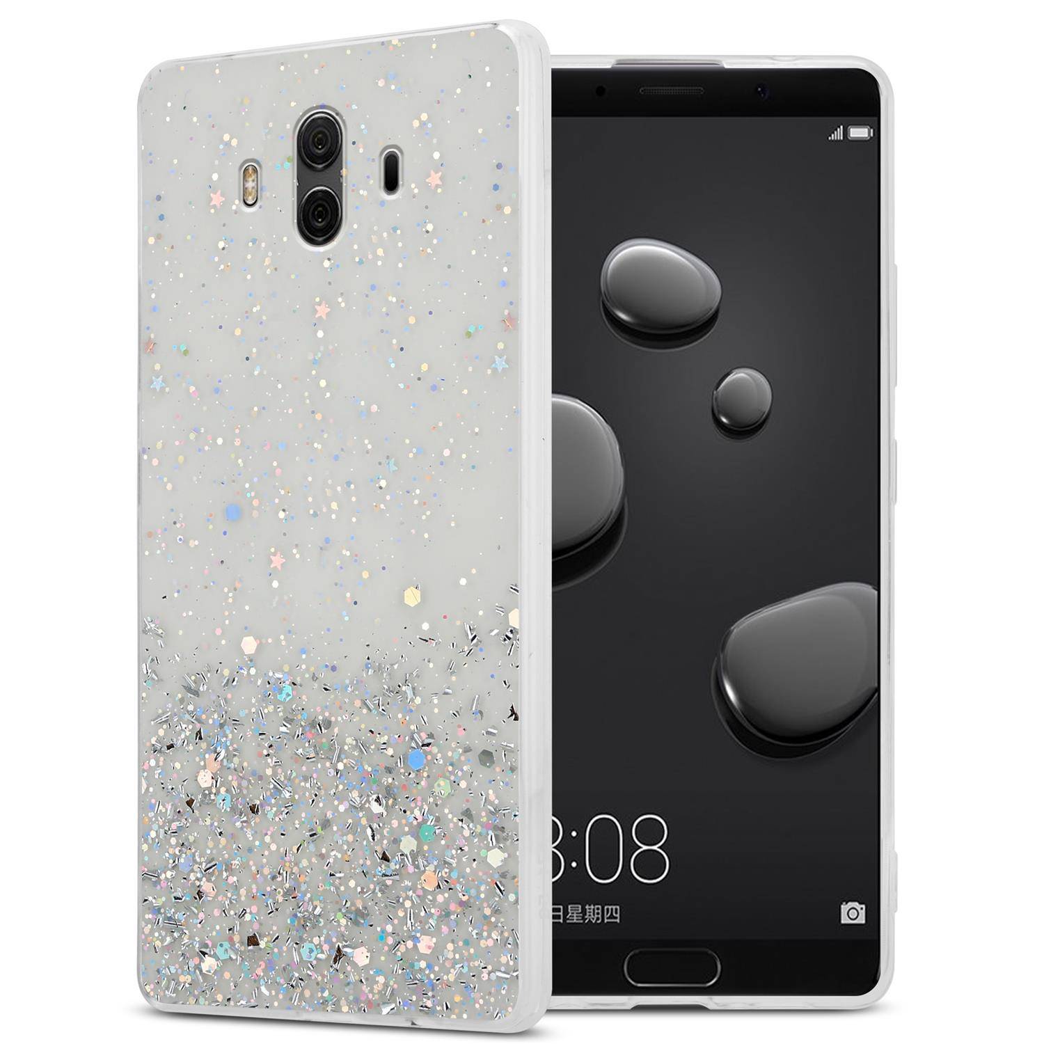 Cadorabo Hülle für Huawei MATE 10 / NOVA 2i Schutz Hülle in Transparent Handyhülle TPU Etui Glitter Cover Case Glitzer