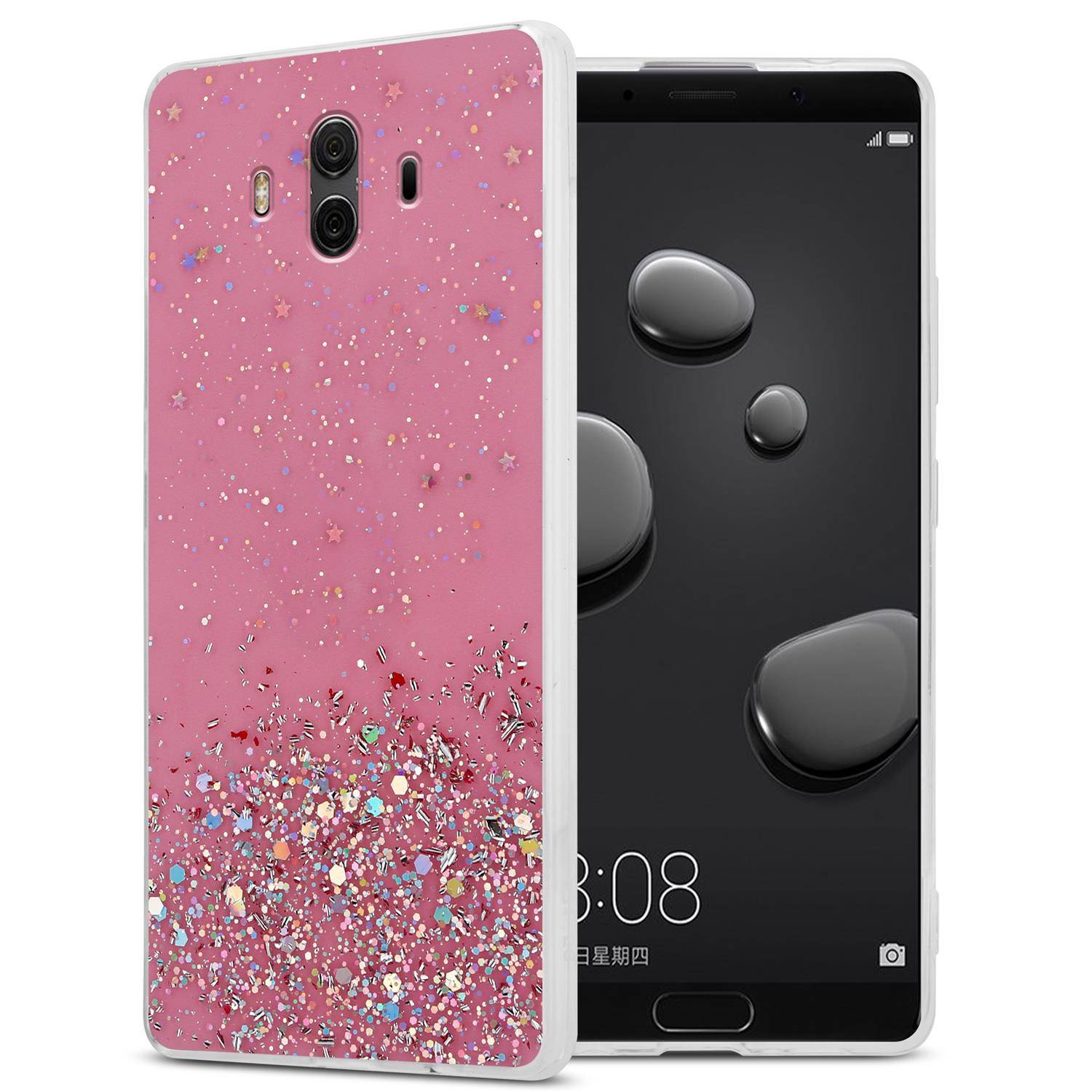 Cadorabo Hülle für Huawei MATE 10 / NOVA 2i Schutz Hülle in Rosa Handyhülle TPU Etui Glitter Cover Case Glitzer