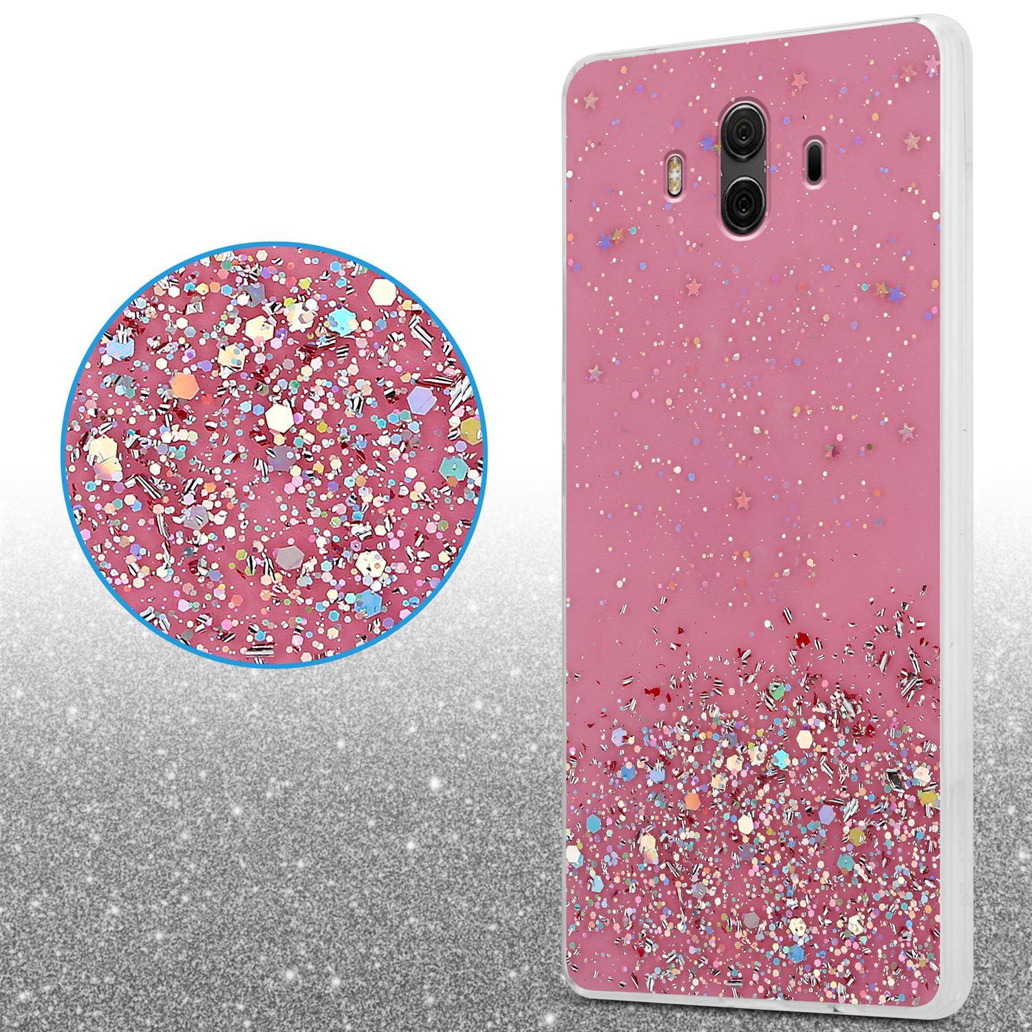 Cadorabo Hülle für Huawei MATE 10 / NOVA 2i Schutz Hülle in Rosa Handyhülle TPU Etui Glitter Cover Case Glitzer