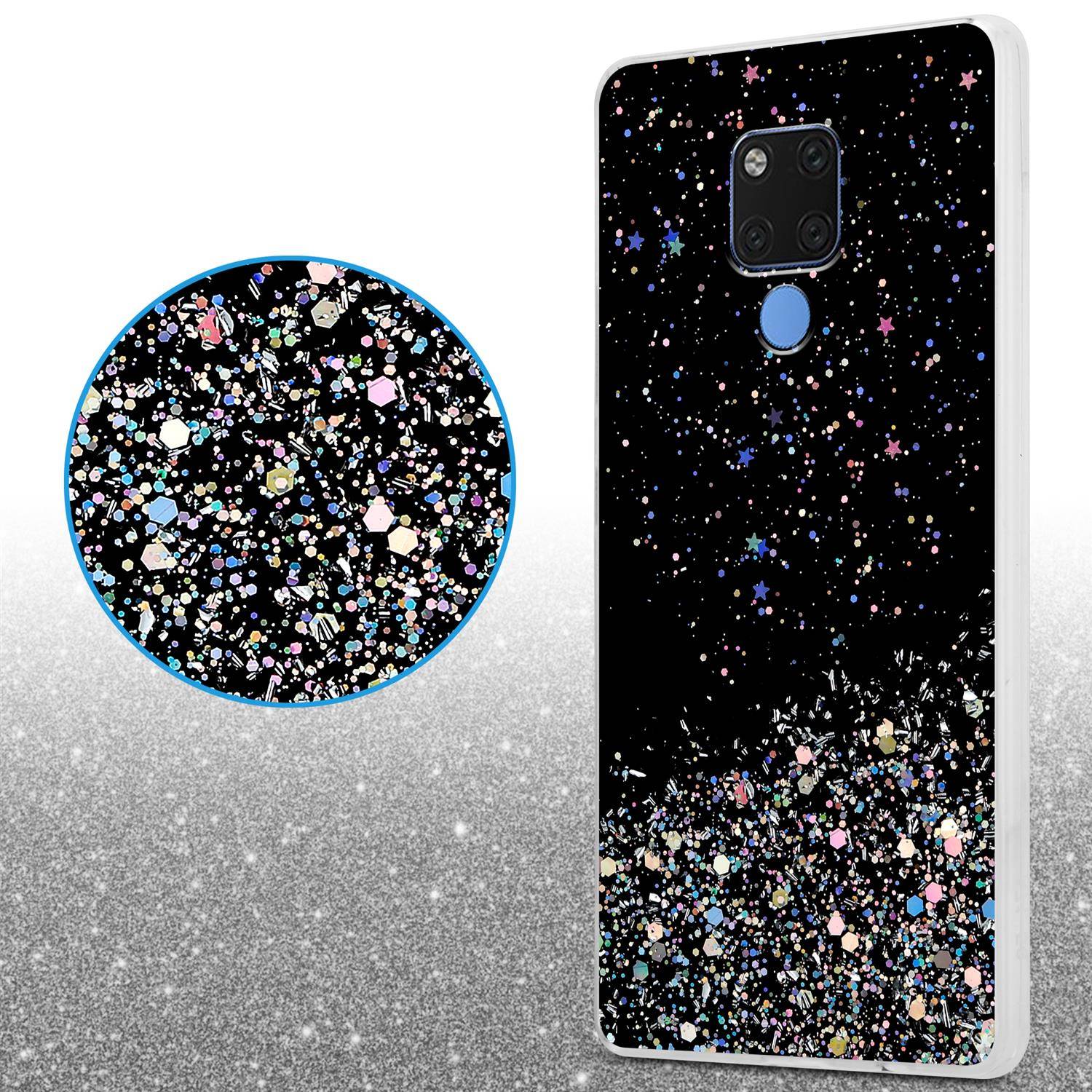 Cadorabo Hülle für Huawei MATE 20 Schutz Hülle in Schwarz Handyhülle TPU Etui Glitter Cover Case Glitzer