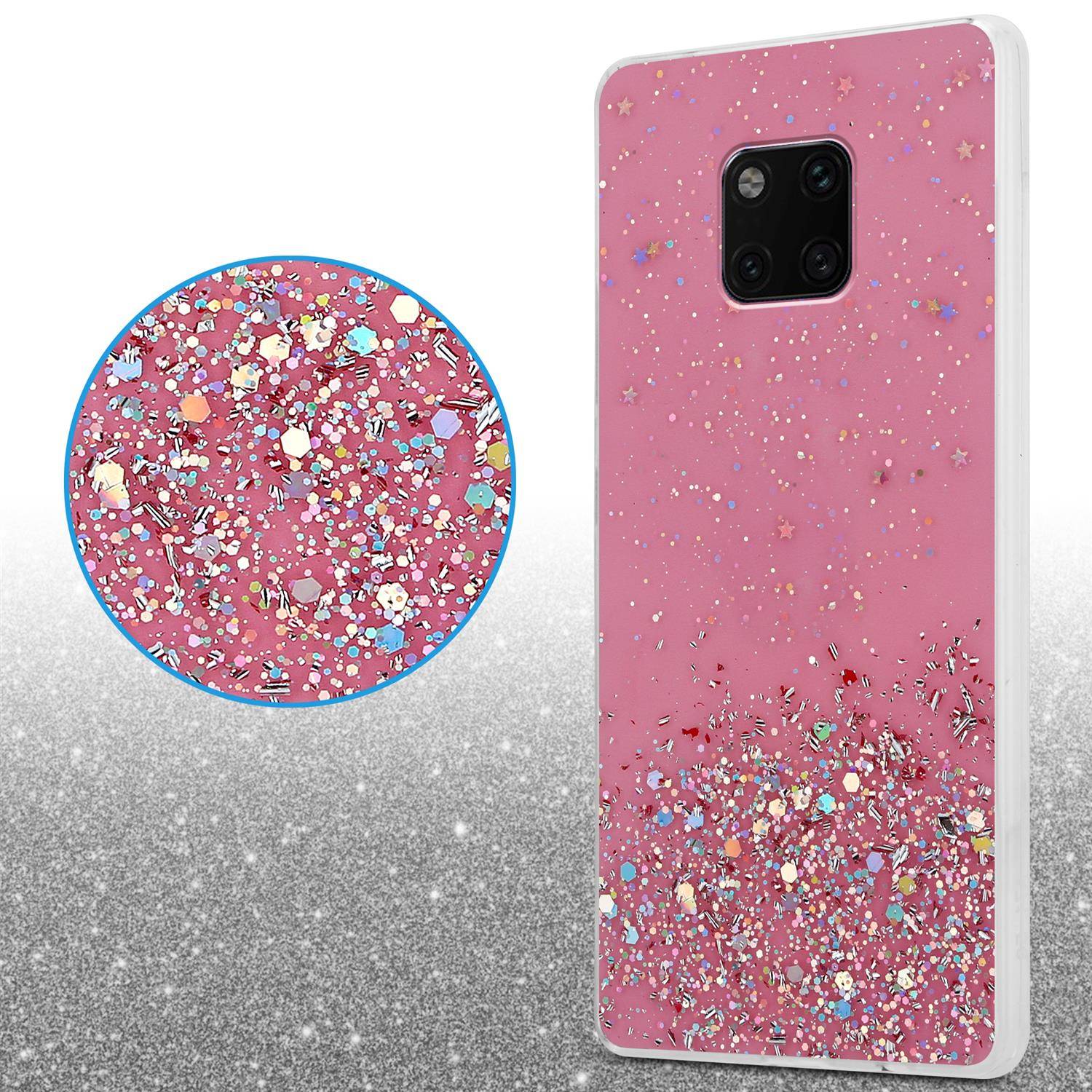 Cadorabo Hülle für Huawei MATE 20 PRO Schutz Hülle in Rosa Handyhülle TPU Etui Glitter Cover Case Glitzer