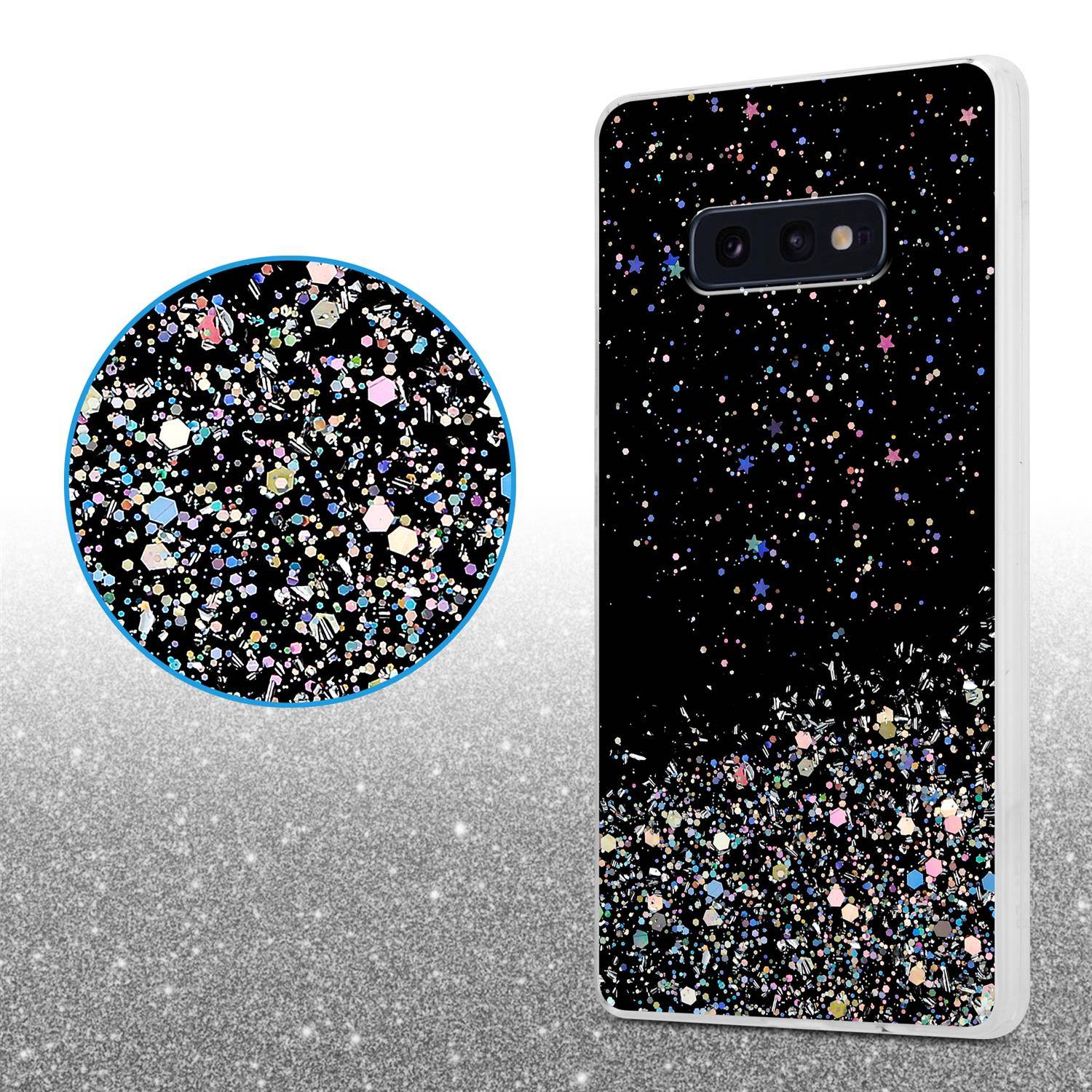 Cadorabo Hülle für Samsung Galaxy S10e Schutz Hülle in Schwarz Handyhülle TPU Etui Glitter Cover Case Glitzer