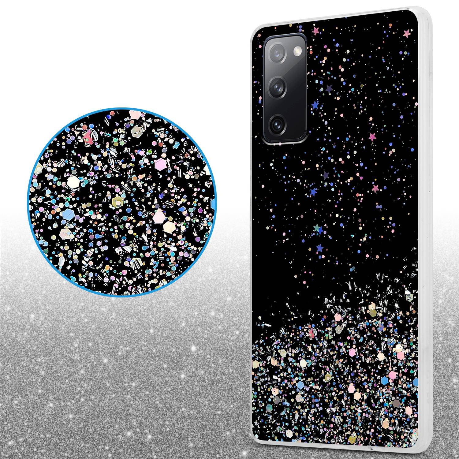 Cadorabo Hülle für Samsung Galaxy S20 FE Schutz Hülle in Schwarz Handyhülle TPU Etui Glitter Cover Case Glitzer