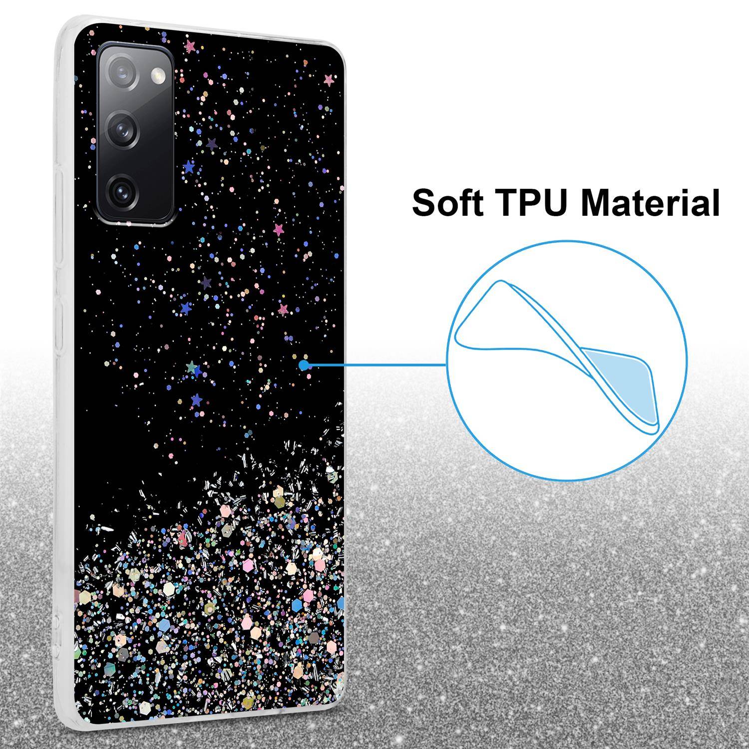 Cadorabo Hülle für Samsung Galaxy S20 FE Schutz Hülle in Schwarz Handyhülle TPU Etui Glitter Cover Case Glitzer