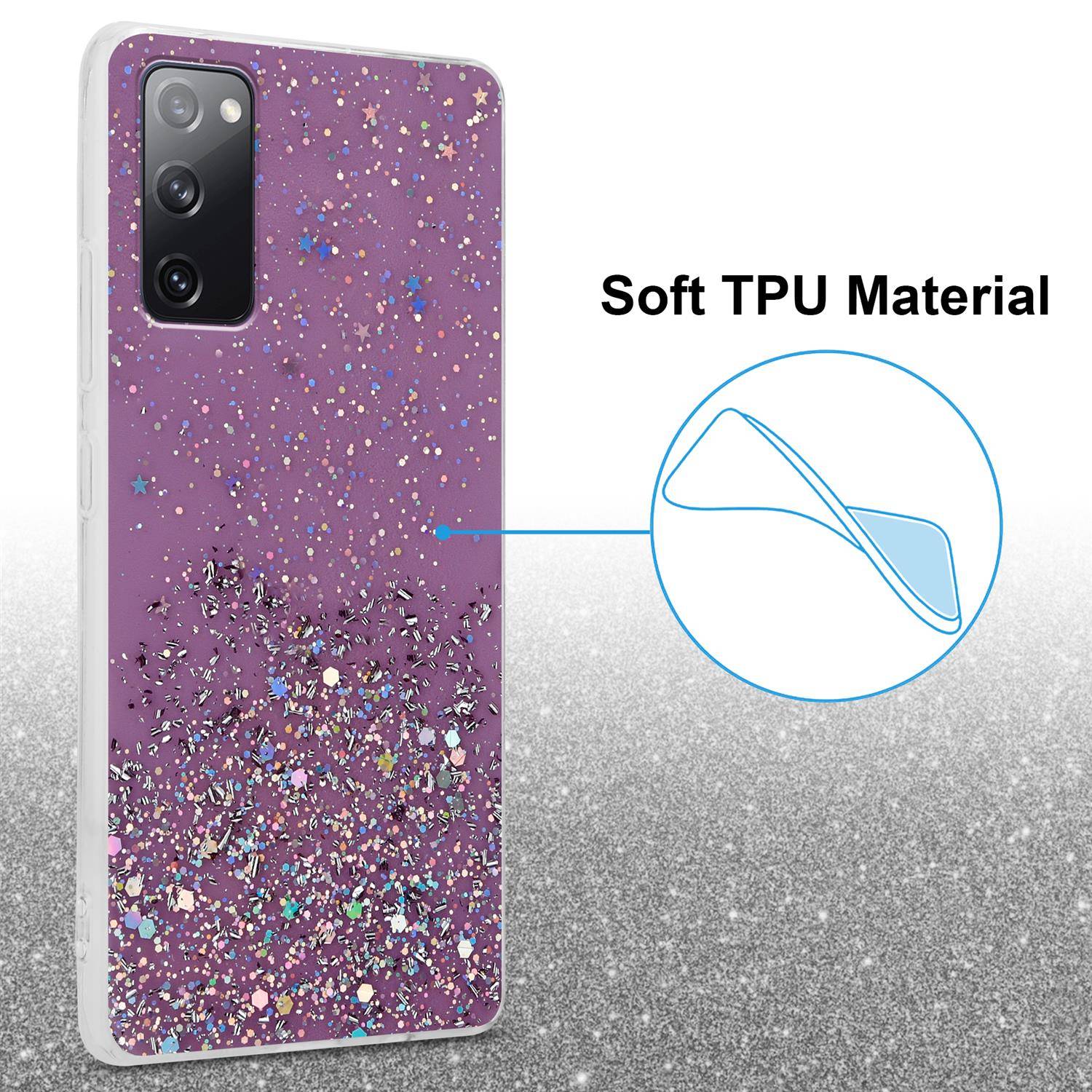 Cadorabo Hülle für Samsung Galaxy S20 FE Schutz Hülle in Lila Handyhülle TPU Etui Glitter Cover Case Glitzer