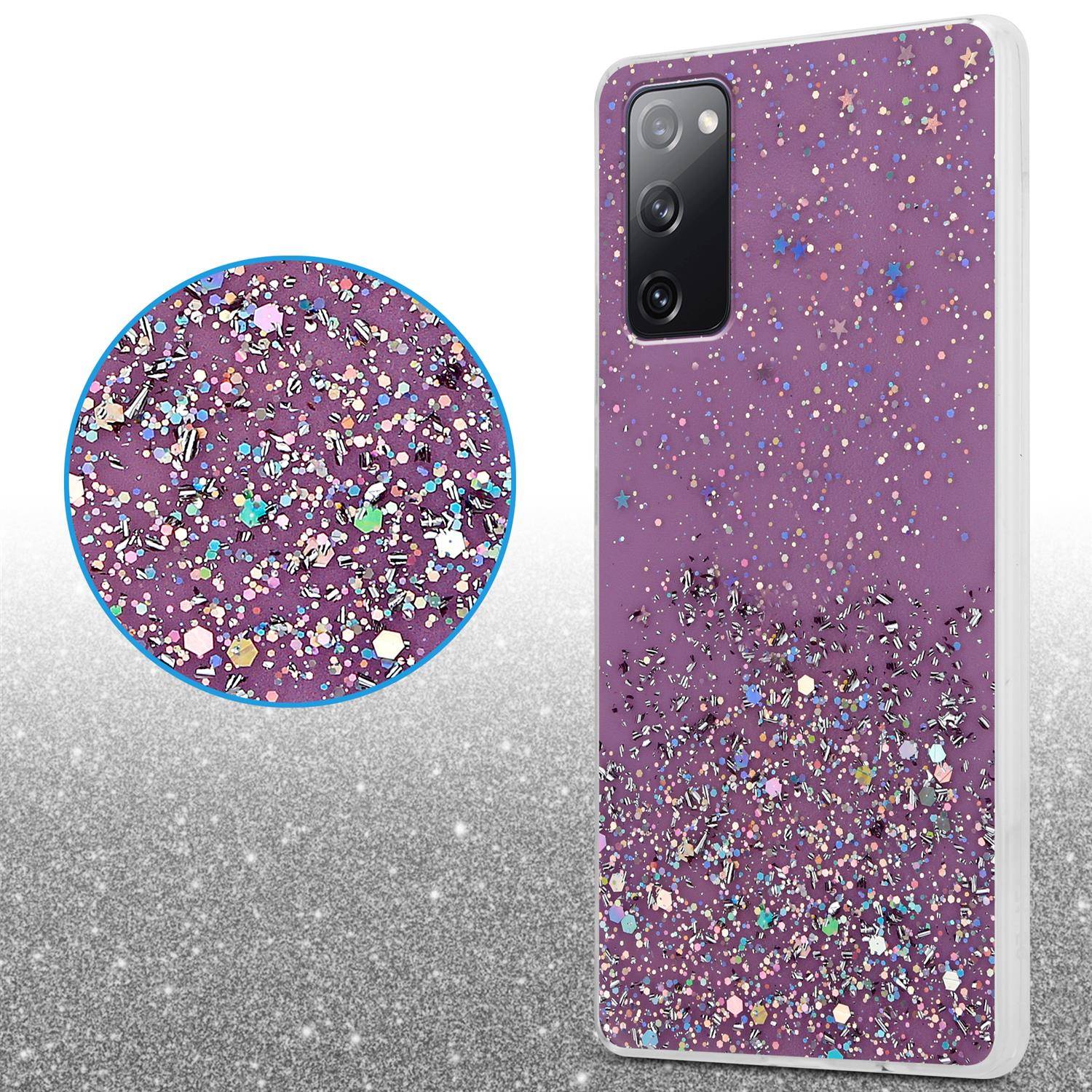 Cadorabo Hülle für Samsung Galaxy S20 FE Schutz Hülle in Lila Handyhülle TPU Etui Glitter Cover Case Glitzer