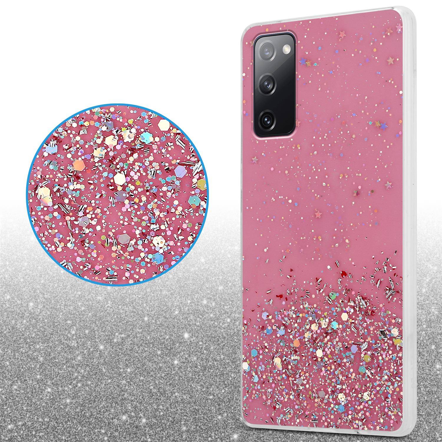 Cadorabo Hülle für Samsung Galaxy S20 FE Schutz Hülle in Rosa Handyhülle TPU Etui Glitter Cover Case Glitzer