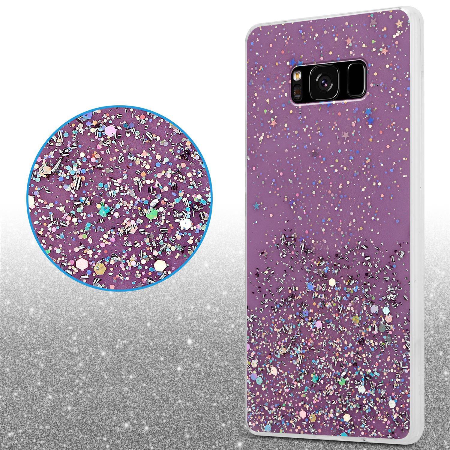 Cadorabo Hülle für Samsung Galaxy S8 Schutz Hülle in Lila Handyhülle TPU Etui Glitter Cover Case Glitzer