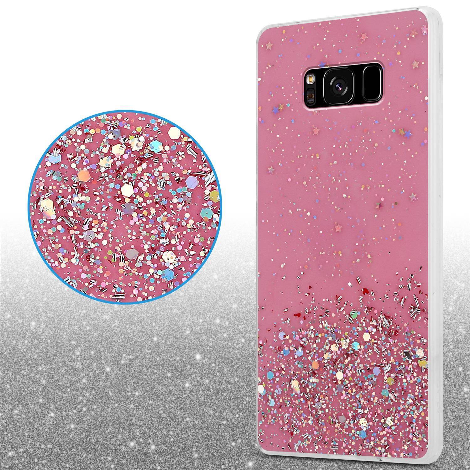 Cadorabo Hülle für Samsung Galaxy S8 Schutz Hülle in Rosa Handyhülle TPU Etui Glitter Cover Case Glitzer