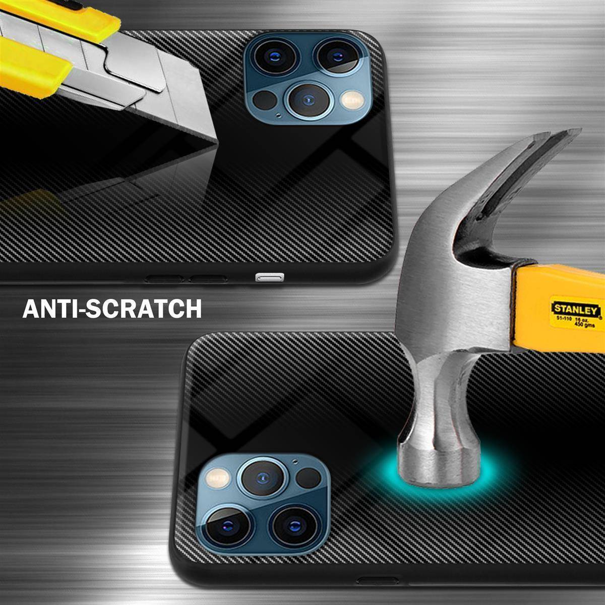 Cadorabo Hülle für Apple iPhone 13 PRO MAX Schutz Hülle in Schwarz Handyhülle TPU Etui Cover Case Tempered Glas
