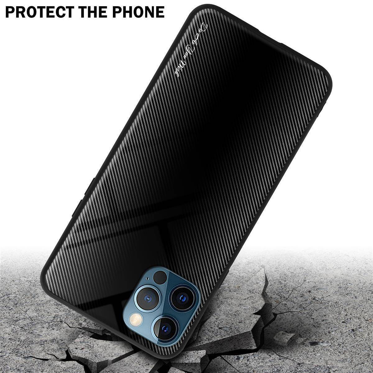 Cadorabo Hülle für Apple iPhone 13 PRO MAX Schutz Hülle in Schwarz Handyhülle TPU Etui Cover Case Tempered Glas