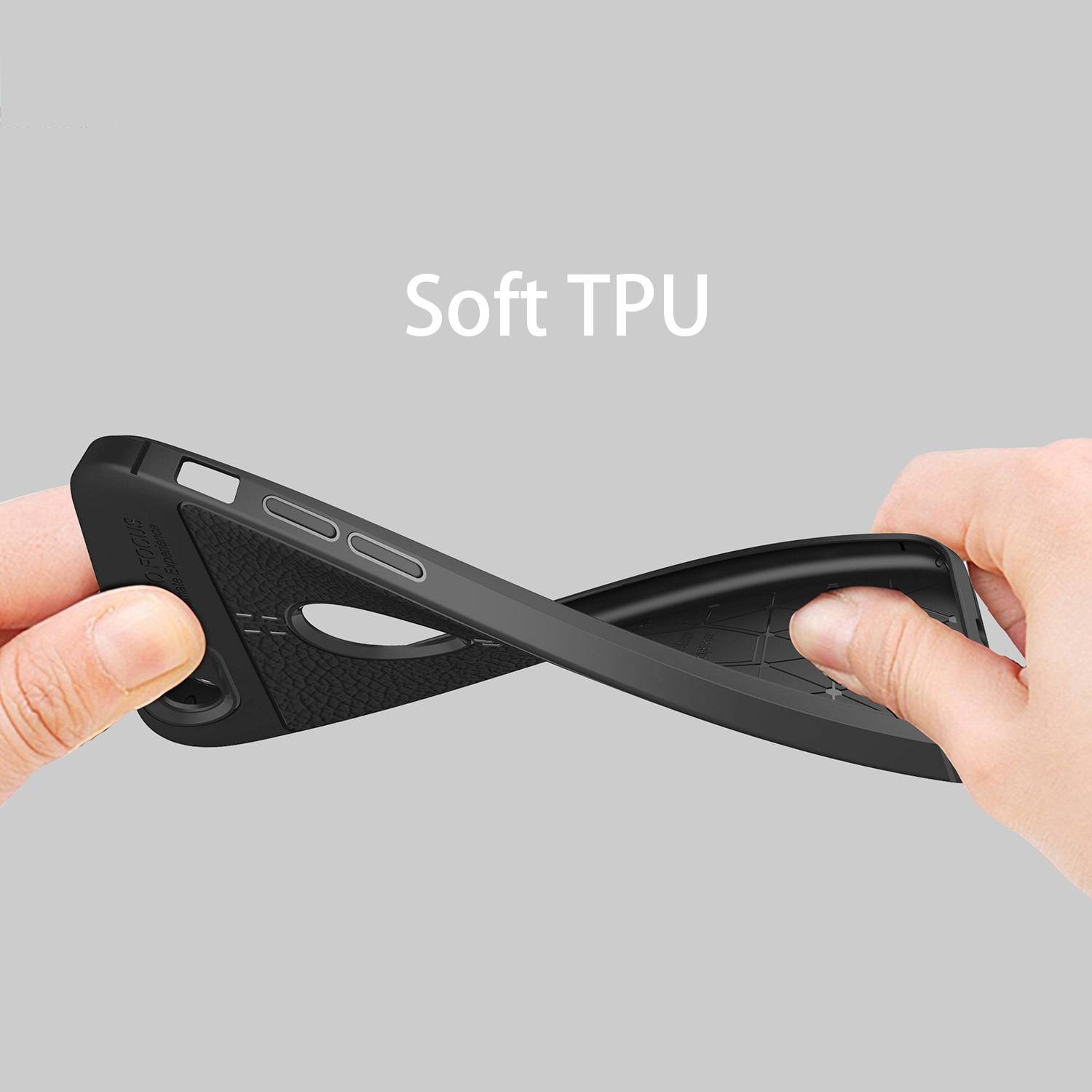 Cadorabo Hülle für Apple iPhone 6 / 6S Schutzhülle in Schwarz Handyhülle TPU Etui Kunstleder-Applikation
