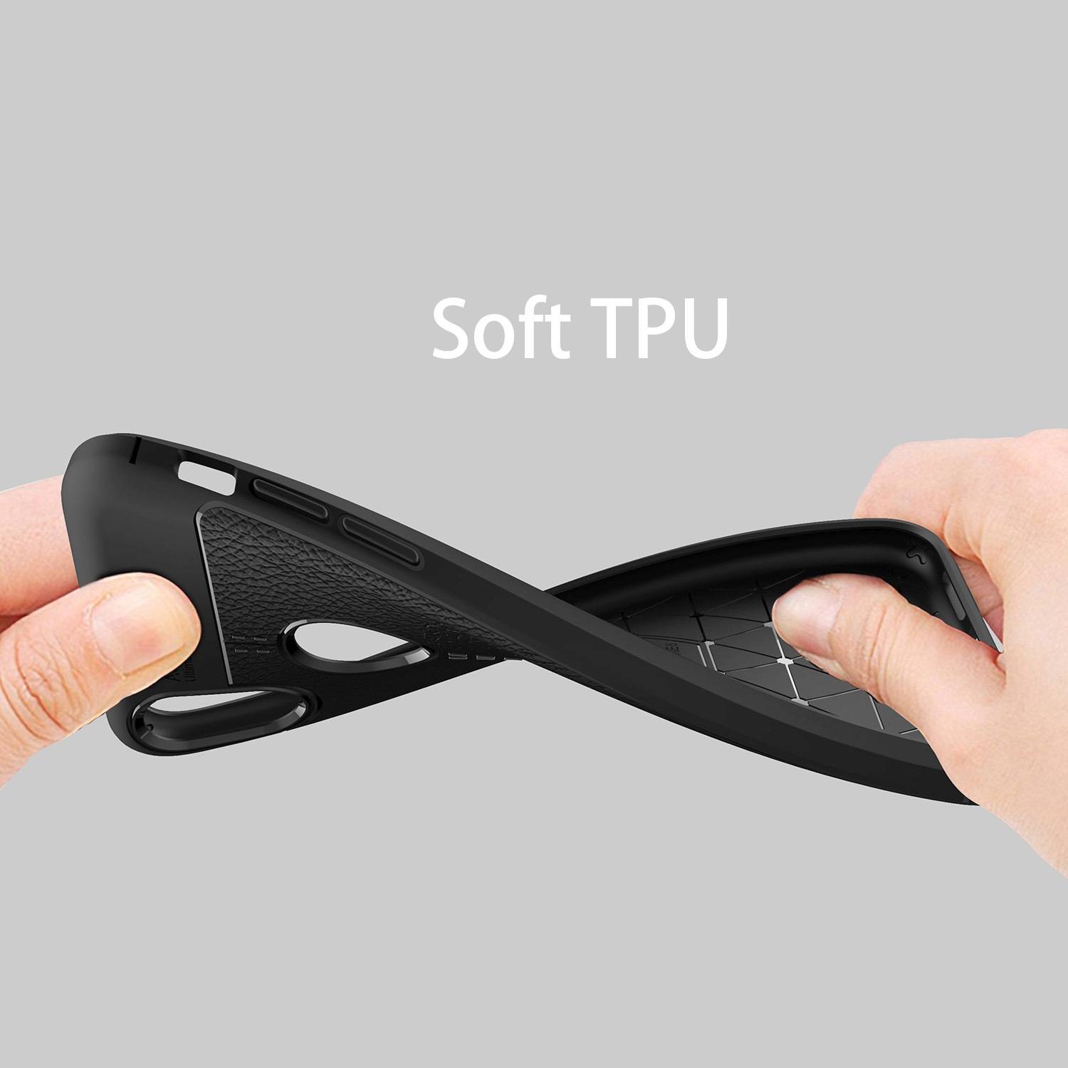 Cadorabo Hülle für Apple iPhone X / XS Schutzhülle in Schwarz Handyhülle TPU Etui Kunstleder-Applikation