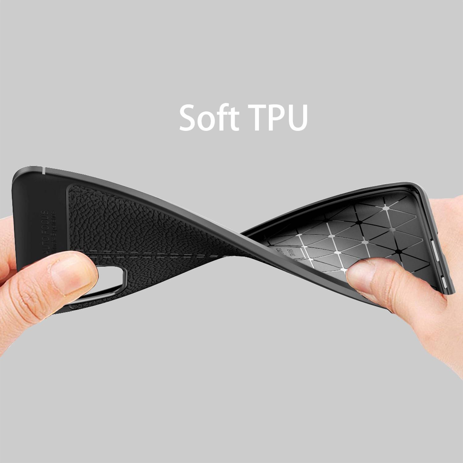 Cadorabo Hülle für Samsung Galaxy A51 4G / M40s Schutzhülle in Schwarz Handyhülle TPU Etui Kunstleder-Applikation