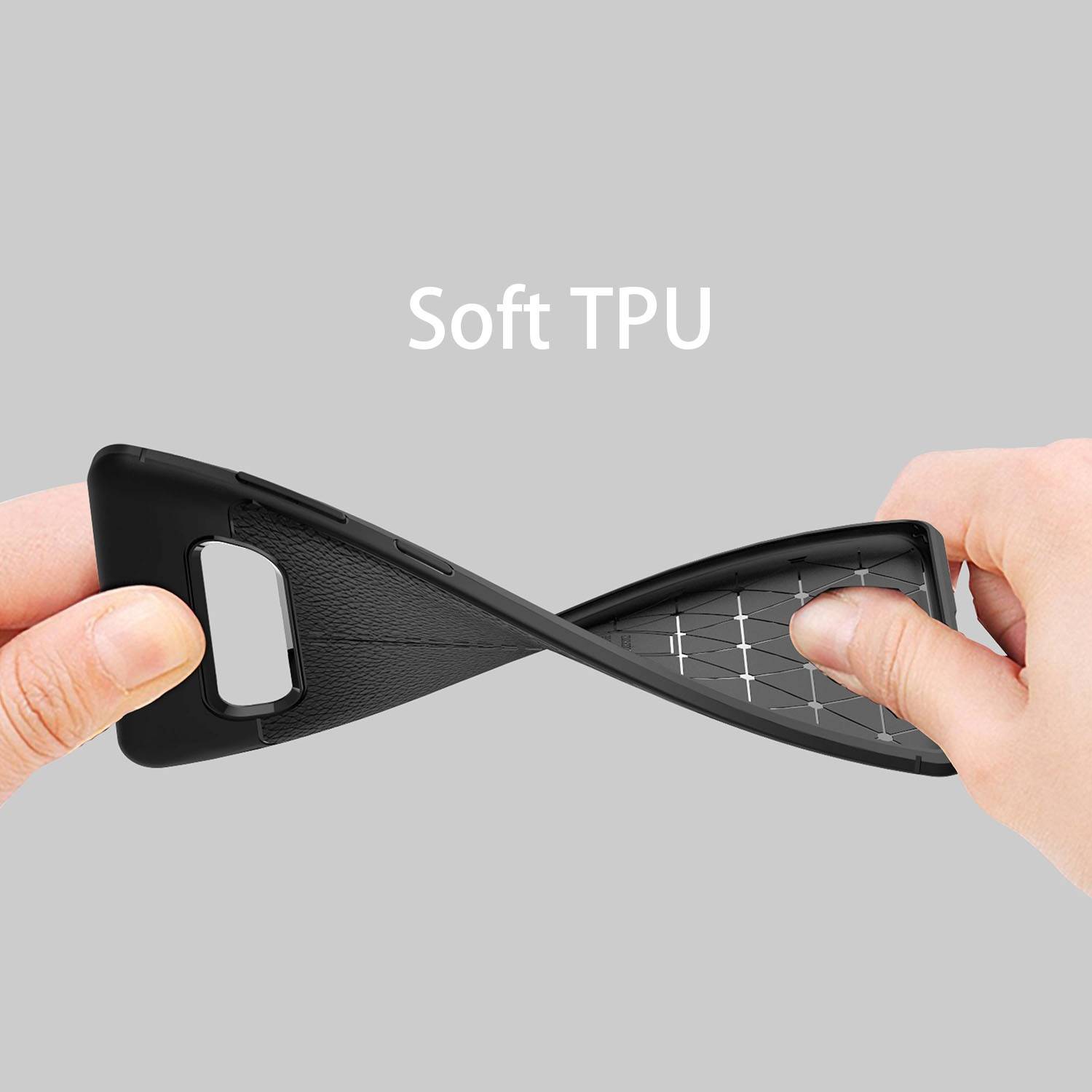 Cadorabo Hülle für Samsung Galaxy S10 4G Schutzhülle in Schwarz Handyhülle TPU Etui Kunstleder-Applikation
