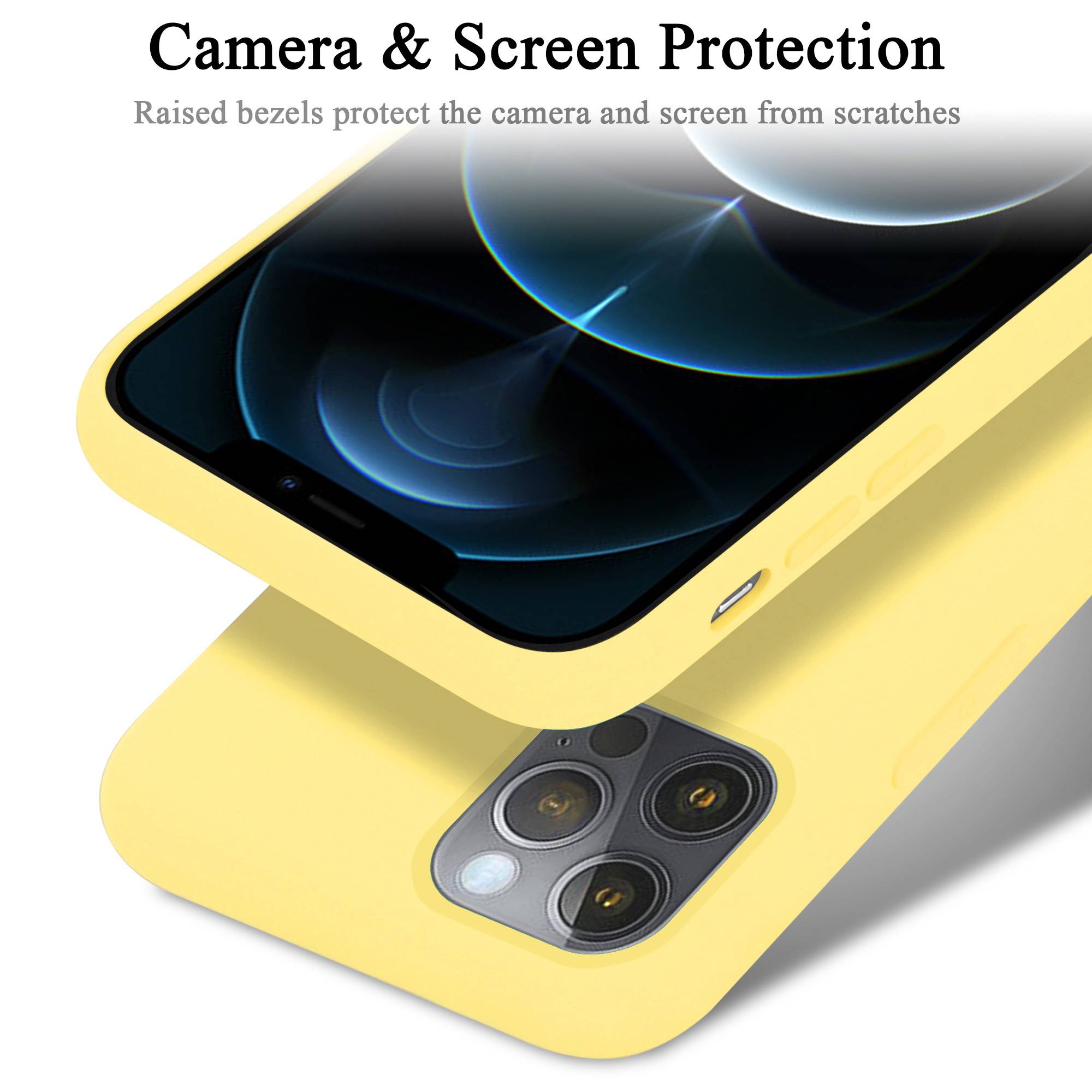Cadorabo Schutzhülle für Apple iPhone 13 PRO MAX Hülle in Gelb Handyhülle Case Cover TPU Etui