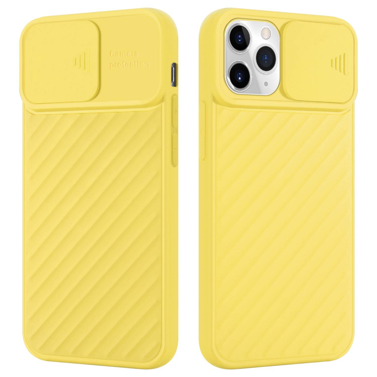 Cadorabo Hülle für Apple iPhone 11 PRO MAX Schutzhülle in Gelb TPU Cover Etui Kameraschutz