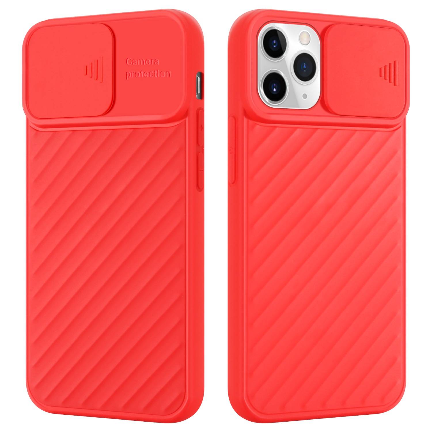 Cadorabo Hülle für Apple iPhone 11 PRO MAX Schutzhülle in Rot TPU Cover Etui Kameraschutz