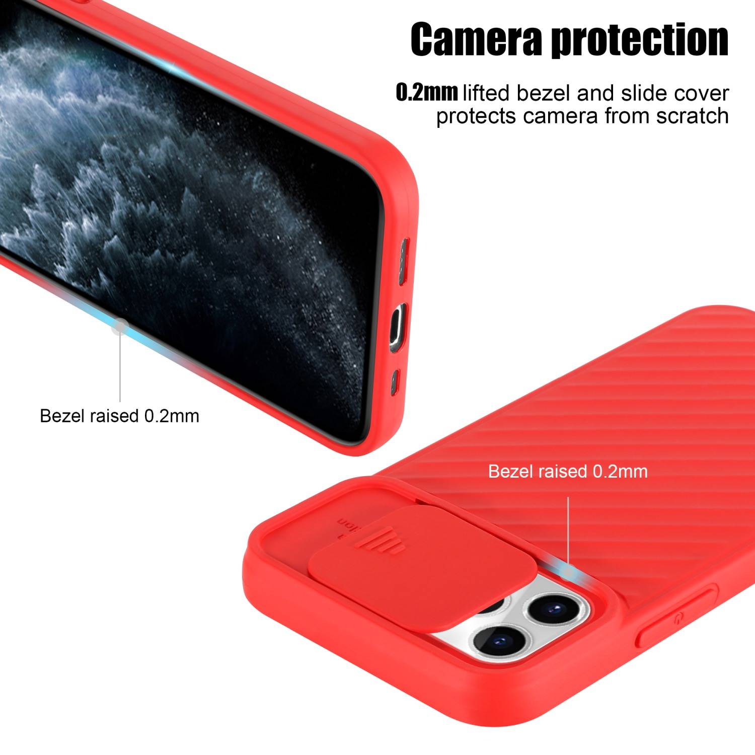 Cadorabo Hülle für Apple iPhone 11 PRO MAX Schutzhülle in Rot TPU Cover Etui Kameraschutz